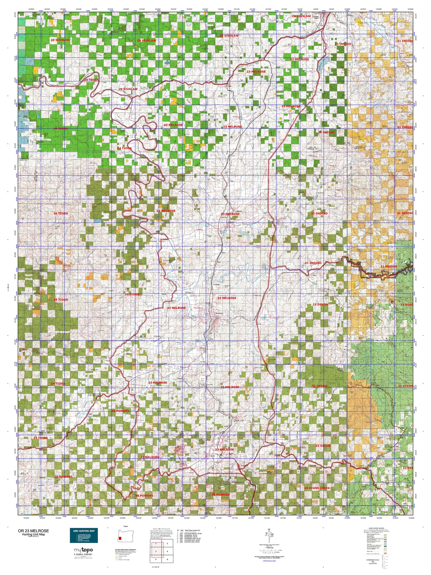 Oregon GMU 23 Melrose Map Image