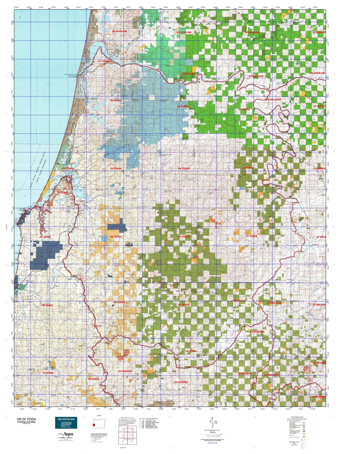 Oregon GMU 24 Tioga Map Image
