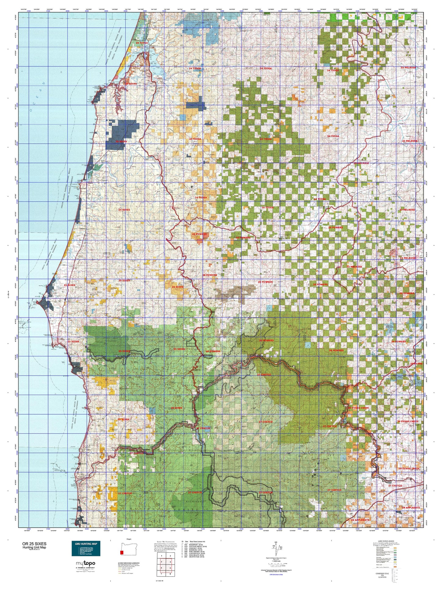 Oregon GMU 25 Sixes Map Image