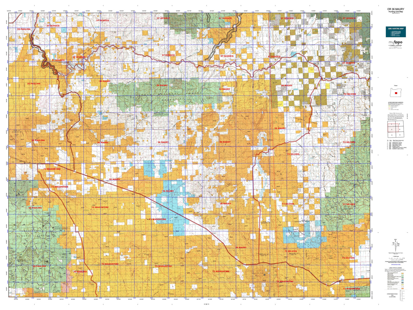 Oregon GMU 36 Maury Map Image