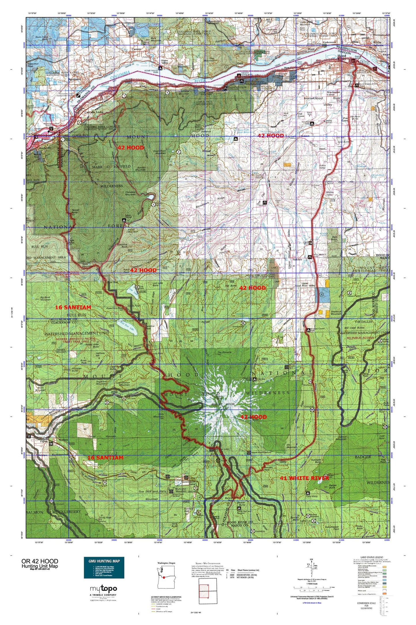 Oregon GMU 42 Hood Map Image