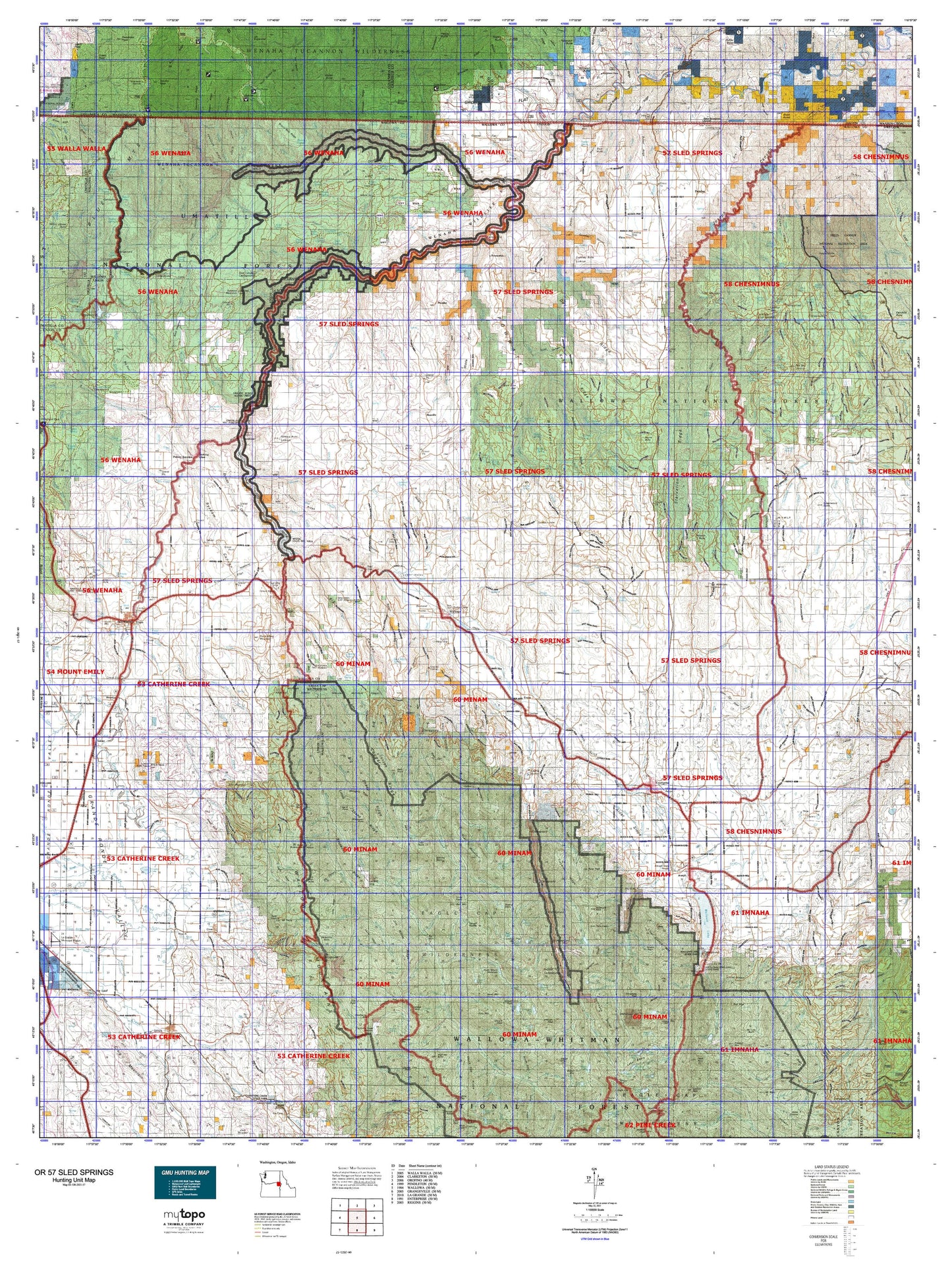 Oregon GMU 57 Sled Springs Map Image