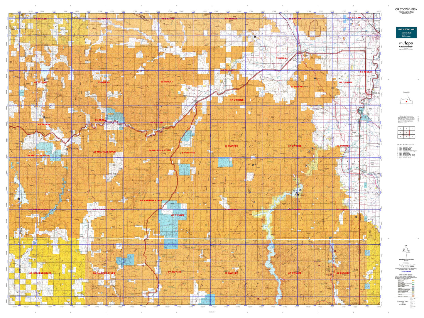 Oregon GMU 67 Owyhee N Map Image