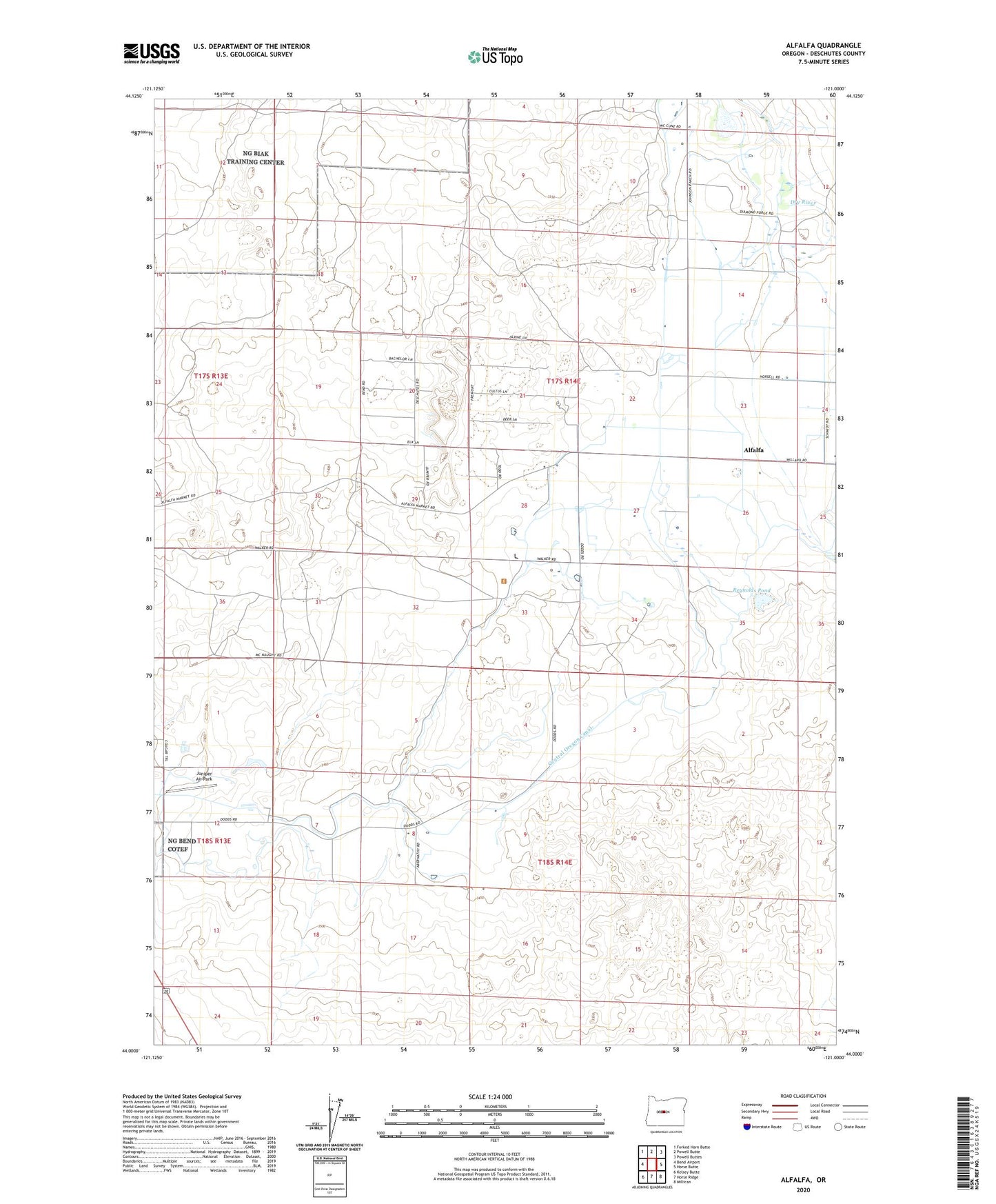 Alfalfa Oregon US Topo Map Image