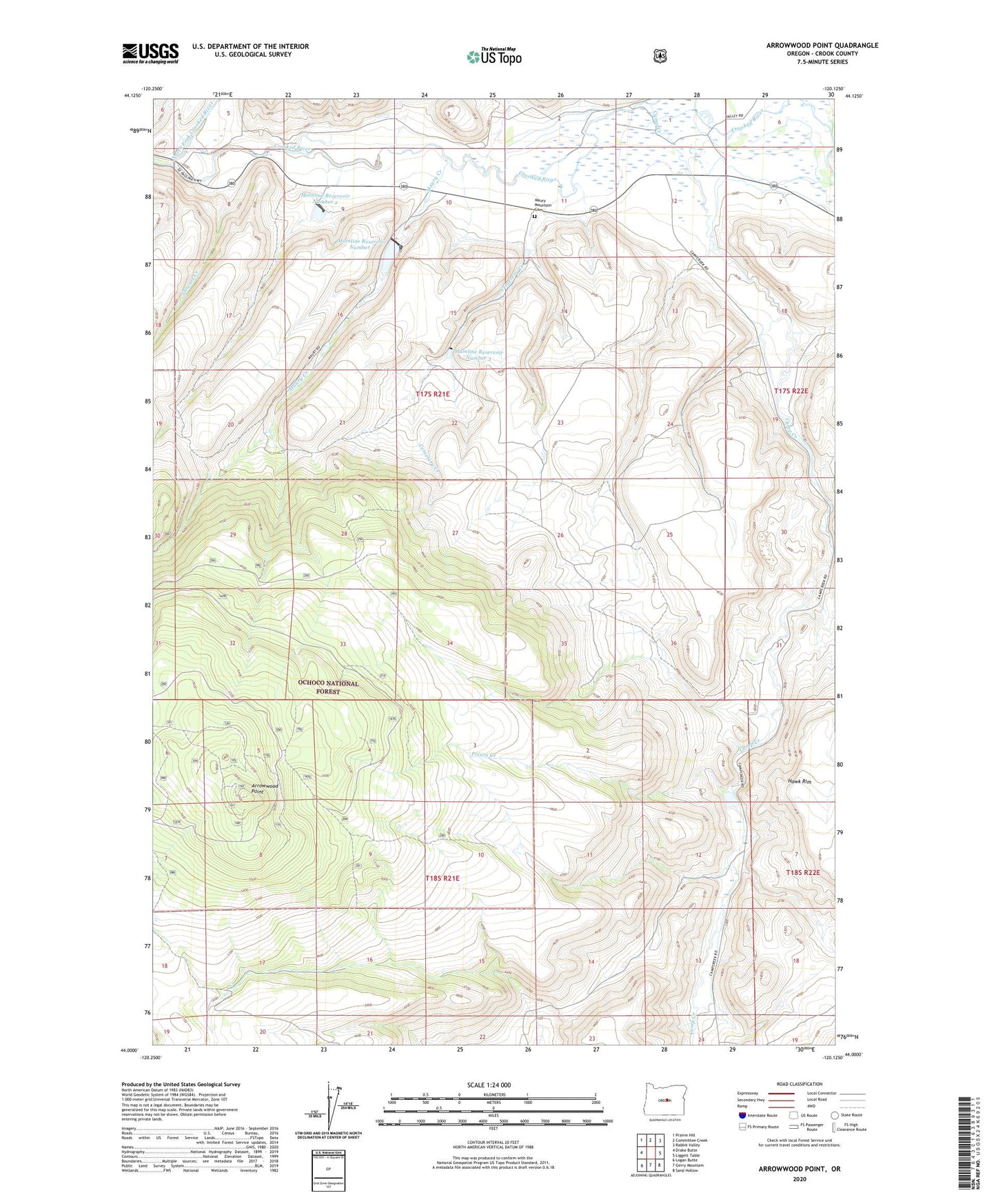 Arrowwood Point Oregon US Topo Map Image