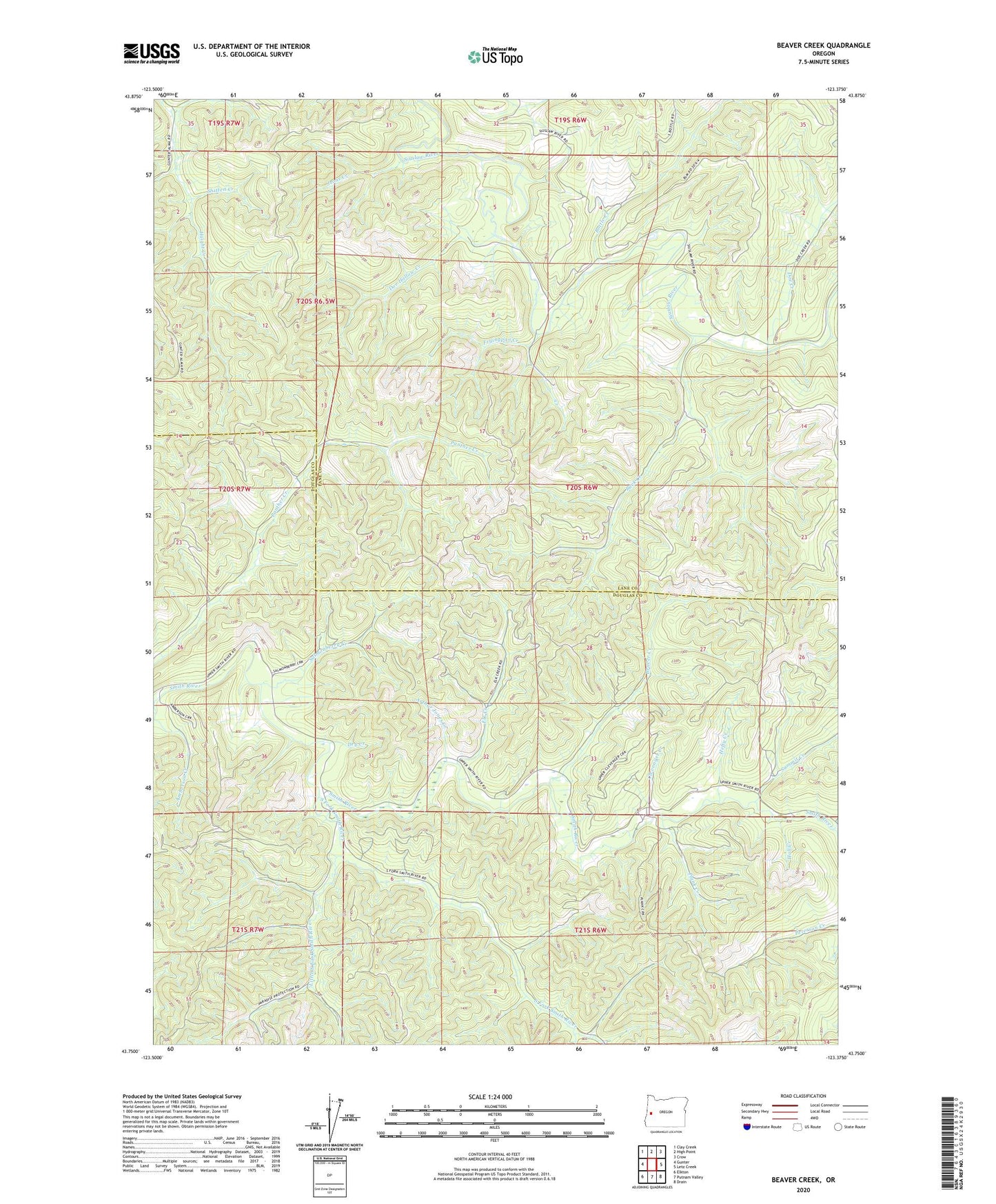 Beaver Creek Oregon US Topo Map Image