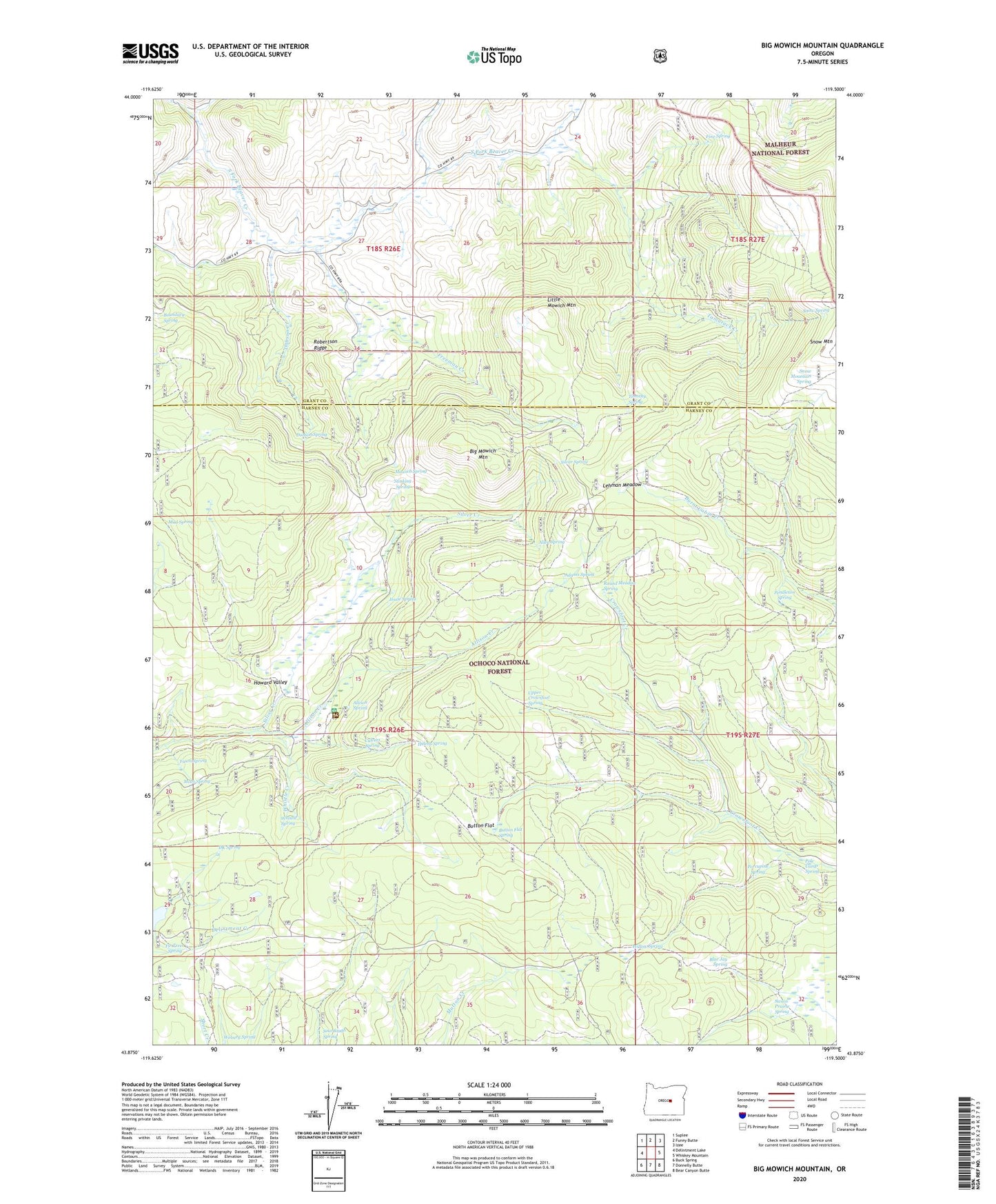 Big Mowich Mountain Oregon US Topo Map Image