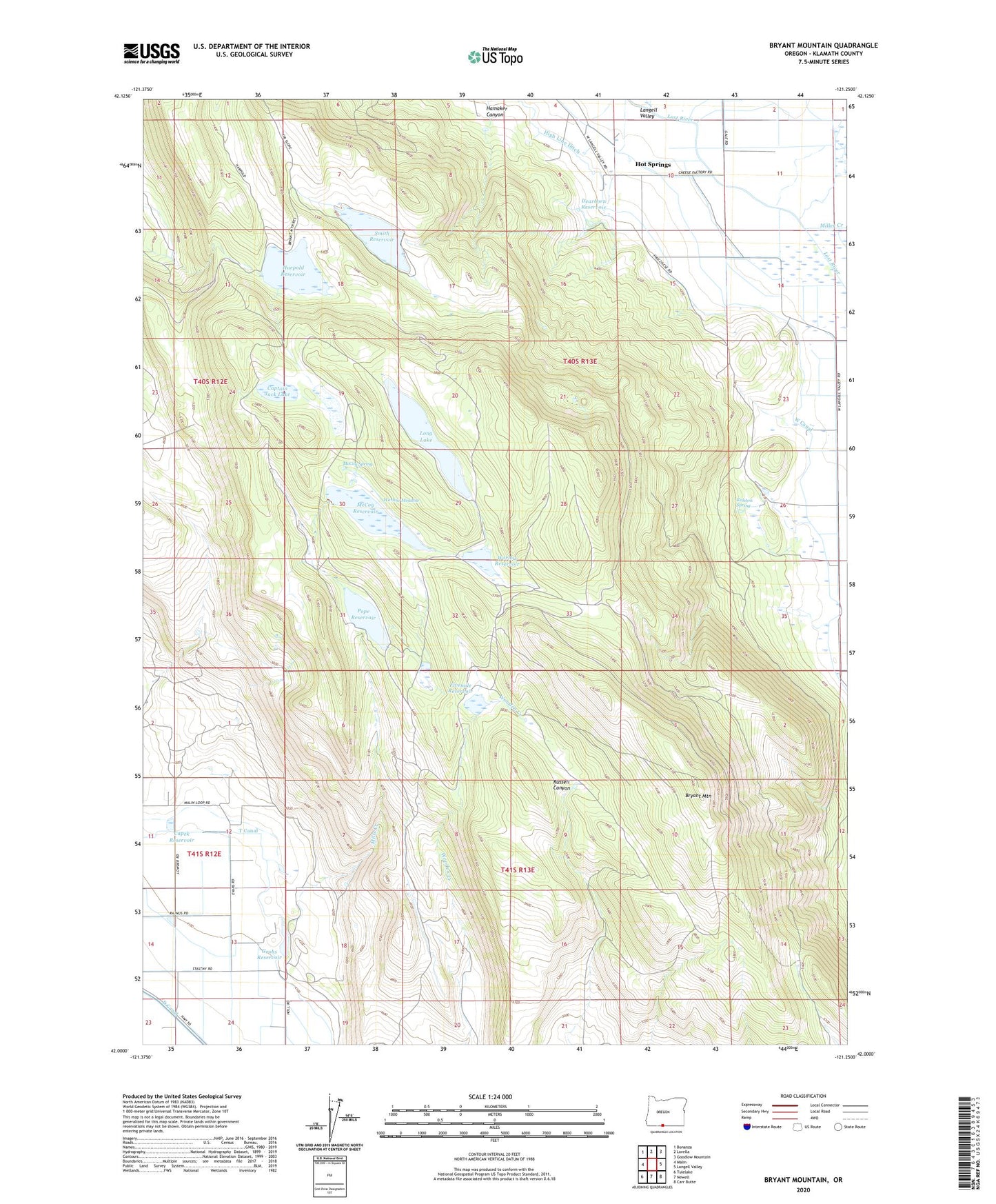 Bryant Mountain Oregon US Topo Map Image