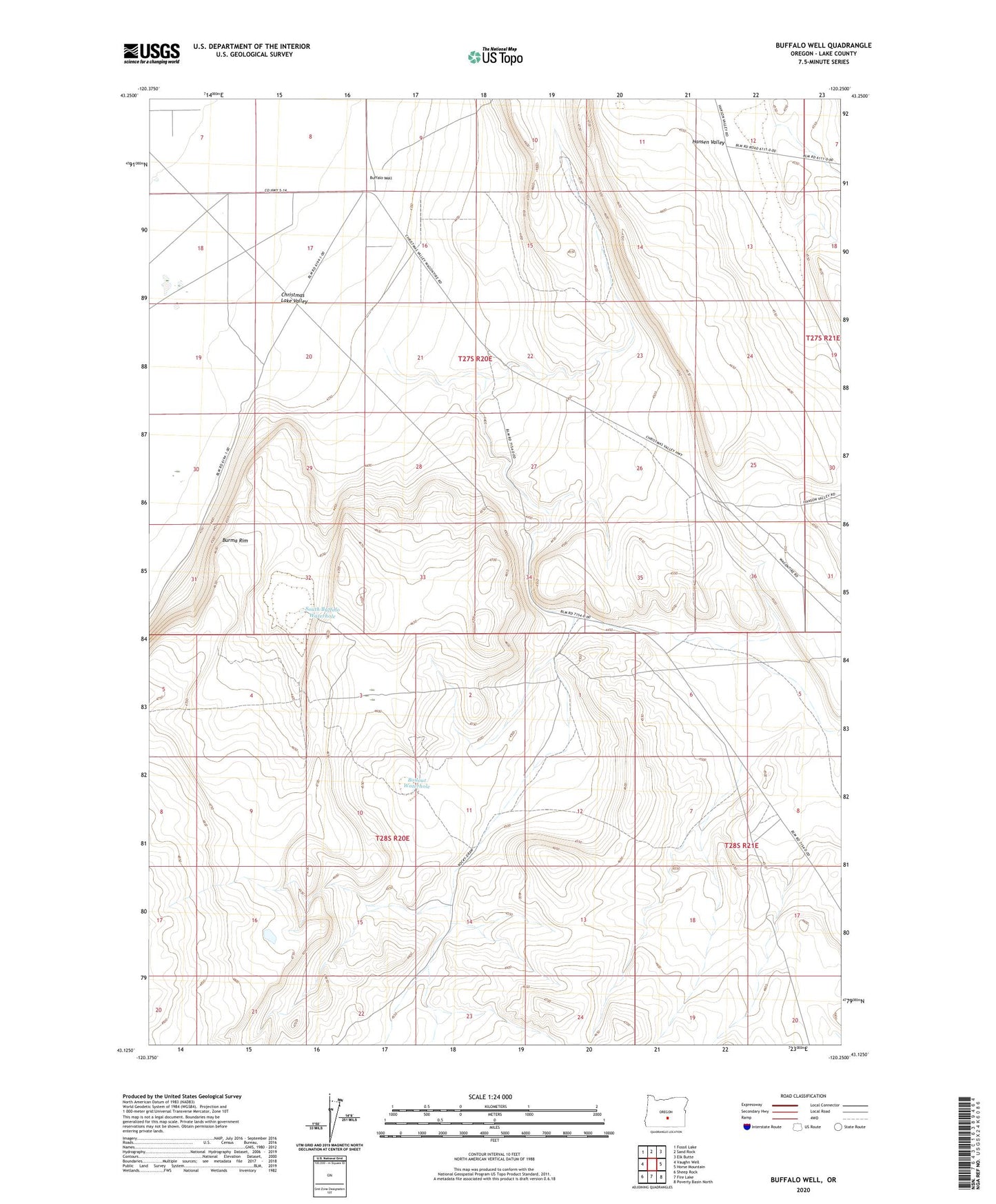 Buffalo Well Oregon US Topo Map Image