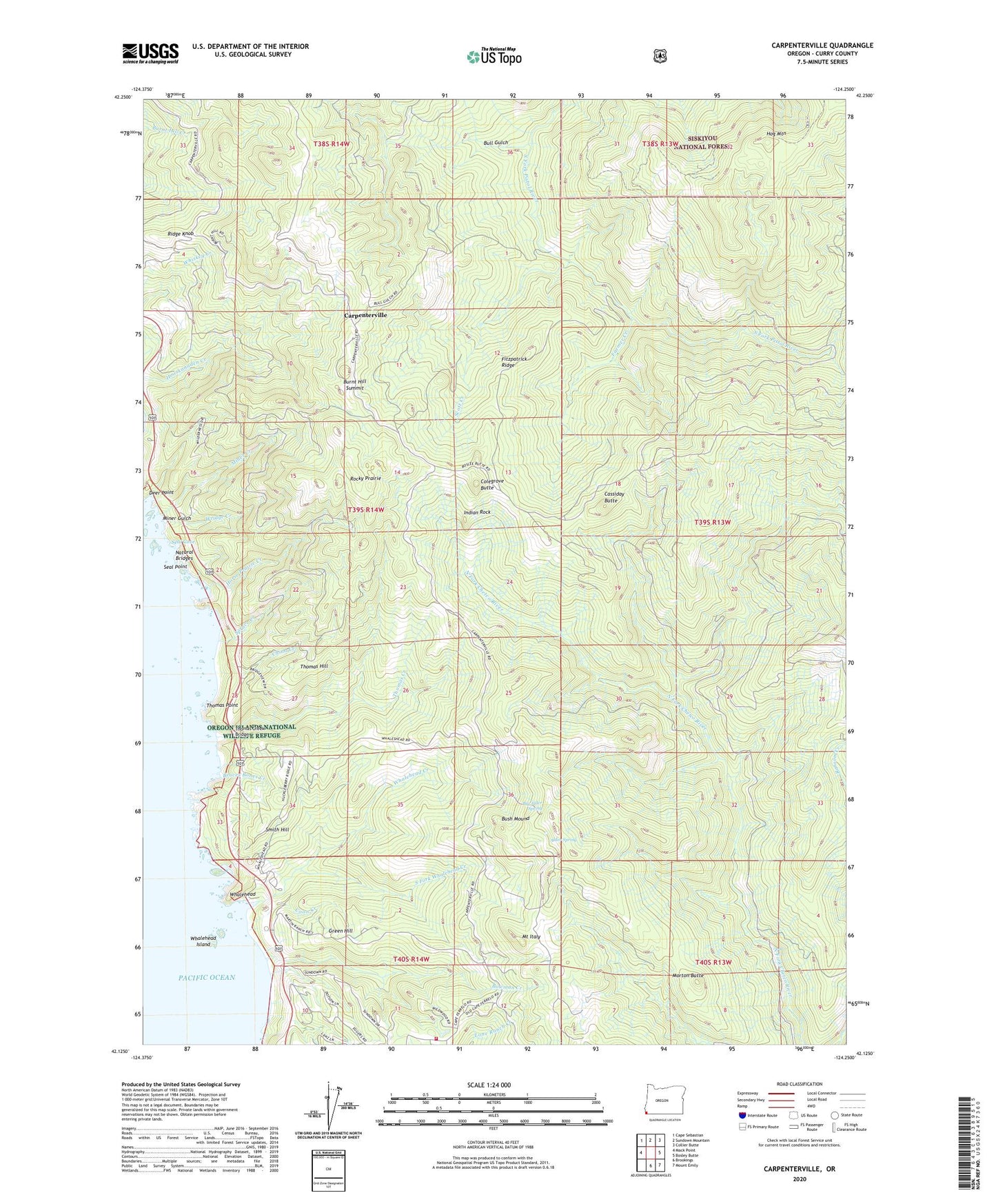 Carpenterville Oregon US Topo Map Image