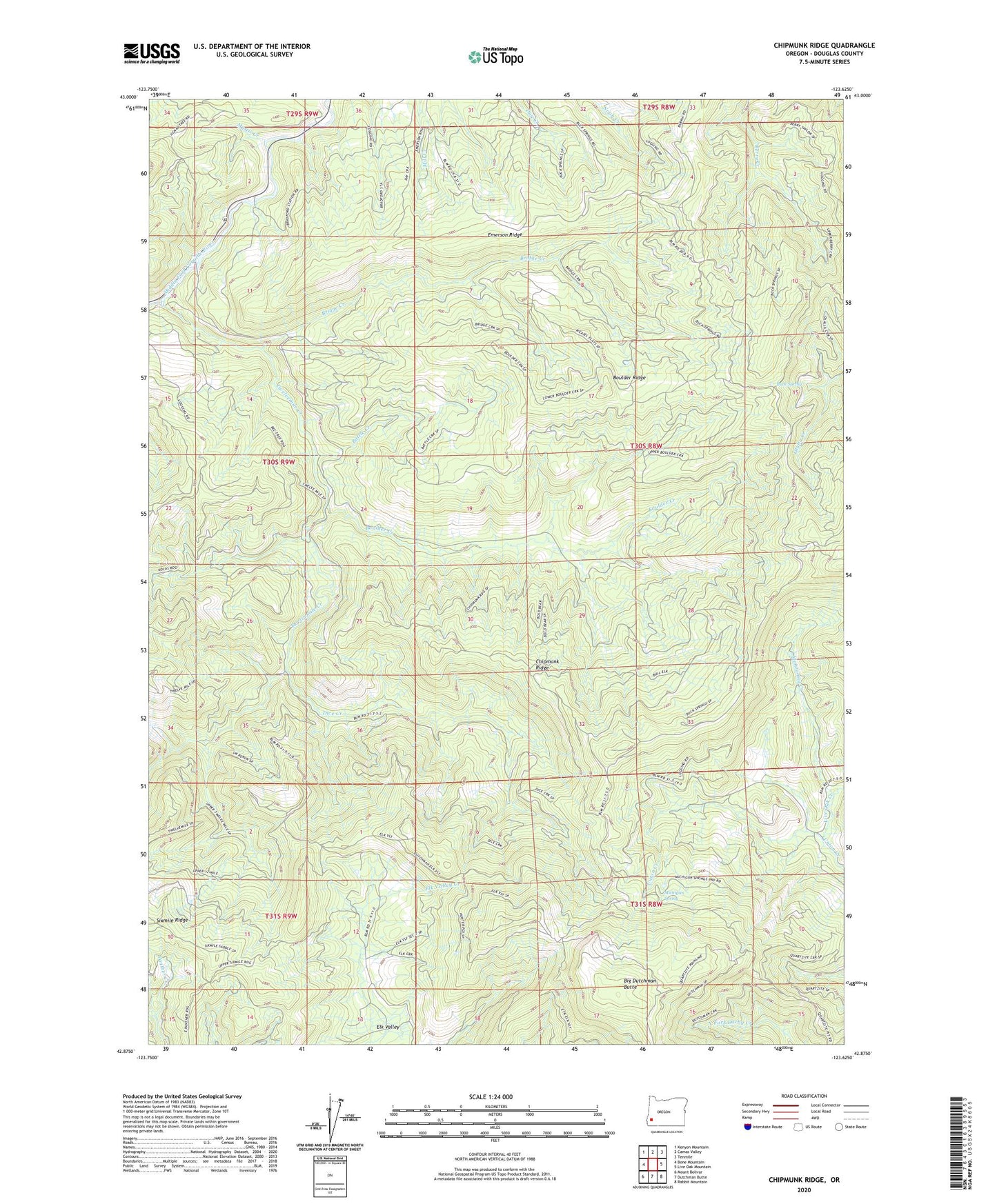 Chipmunk Ridge Oregon US Topo Map Image