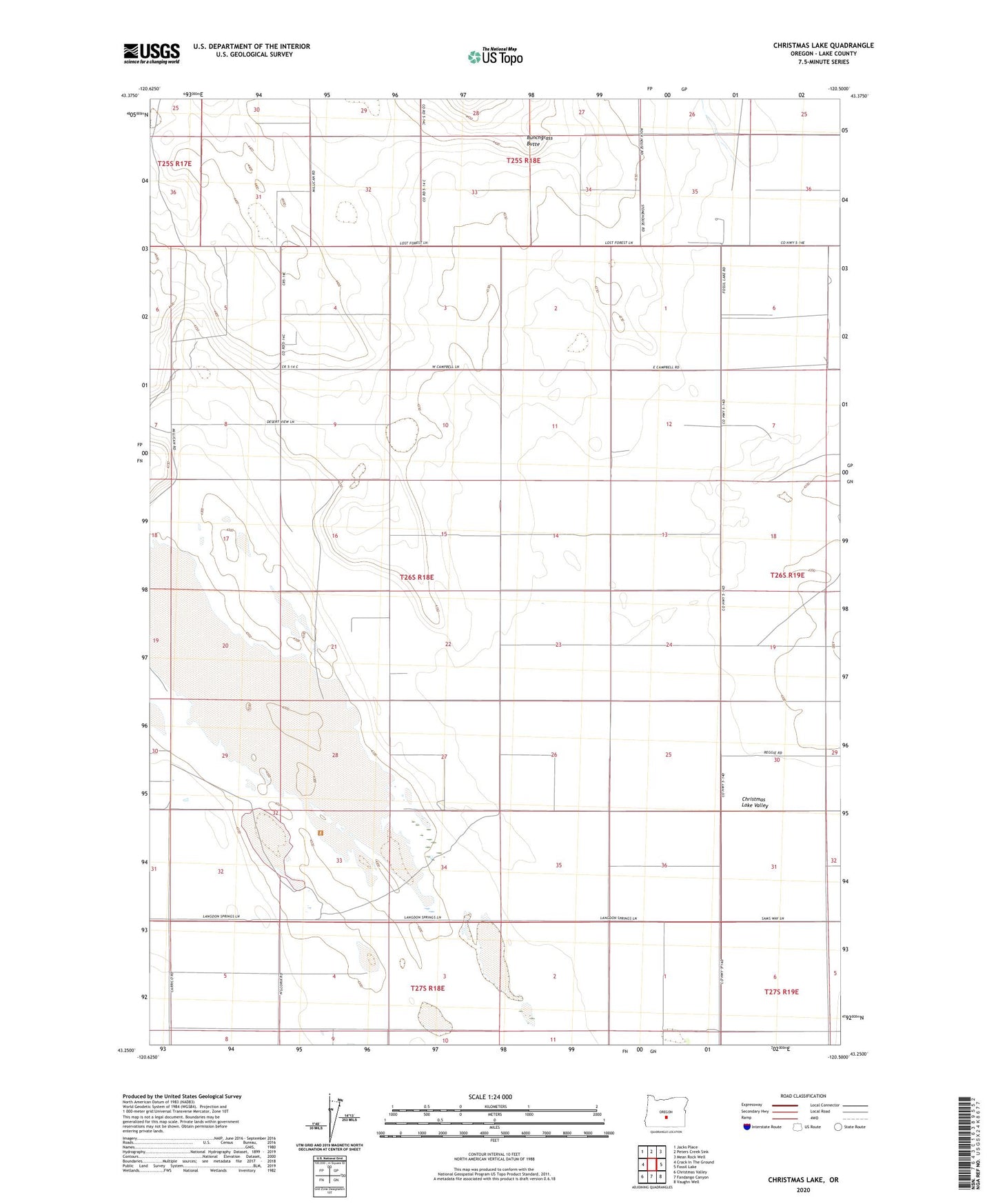 Christmas Lake Oregon US Topo Map Image