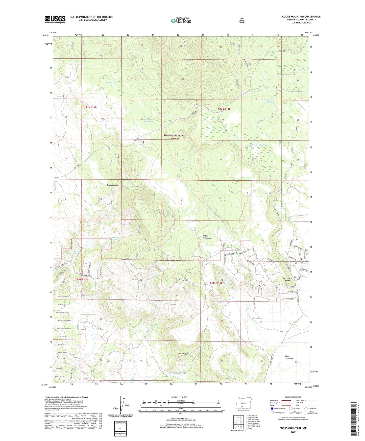 Cooks Mountain Oregon US Topo Map Image
