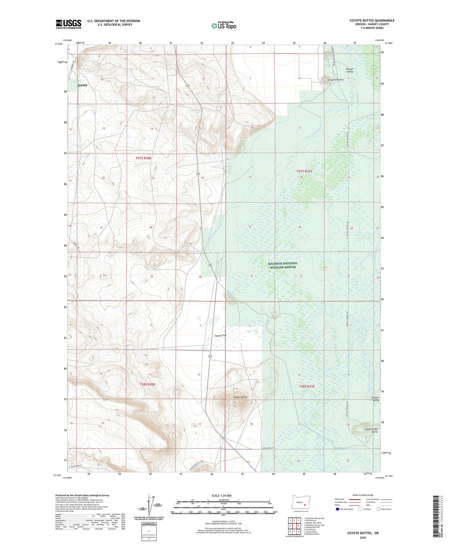 Coyote Buttes Oregon US Topo Map Image