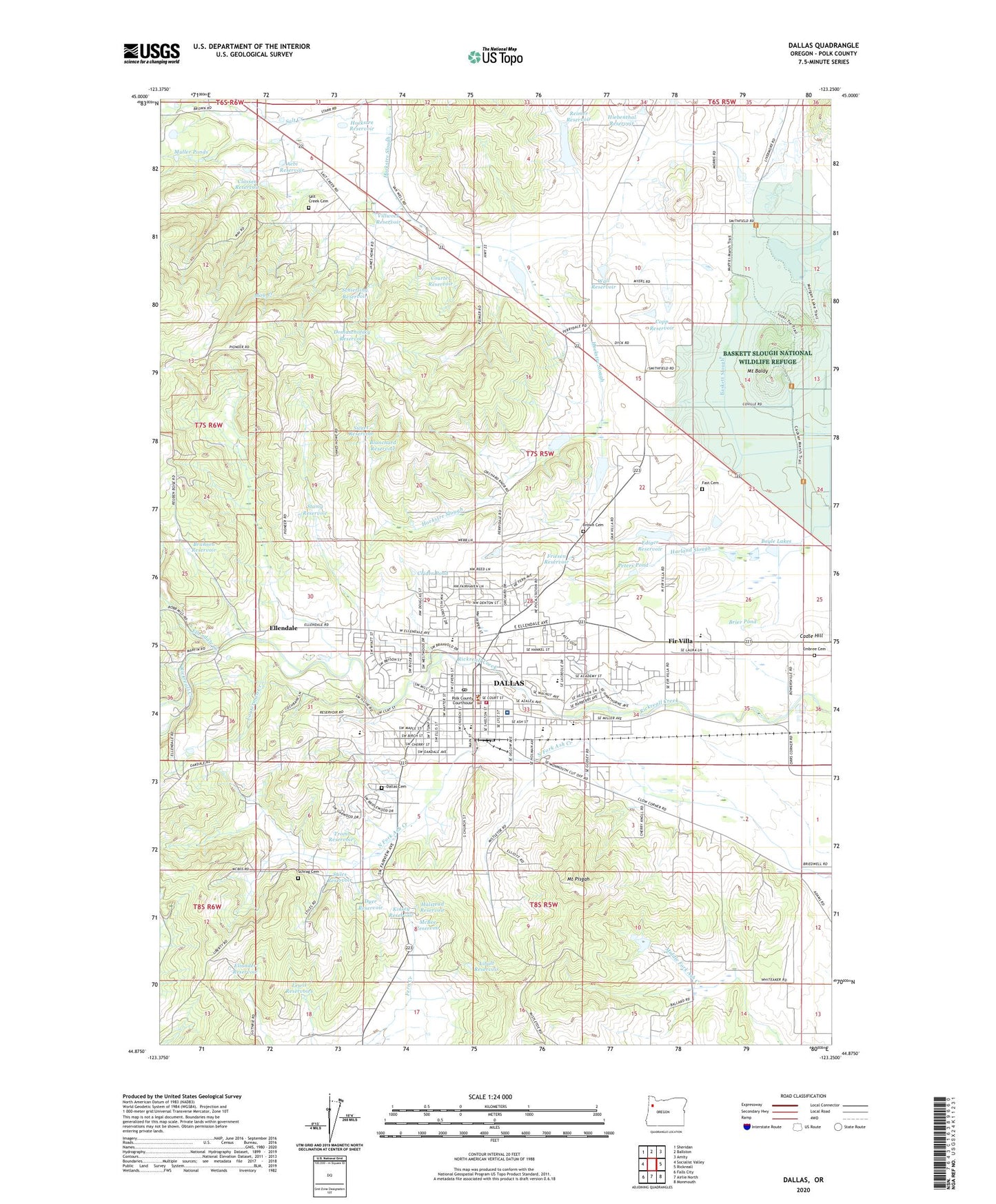 Dallas Oregon US Topo Map Image