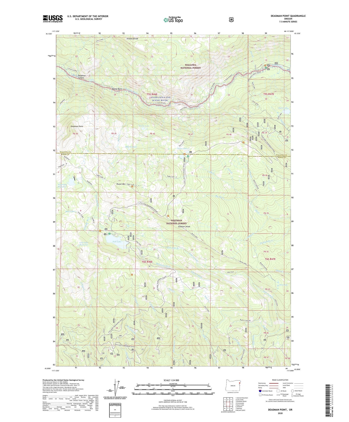 Deadman Point Oregon US Topo Map Image