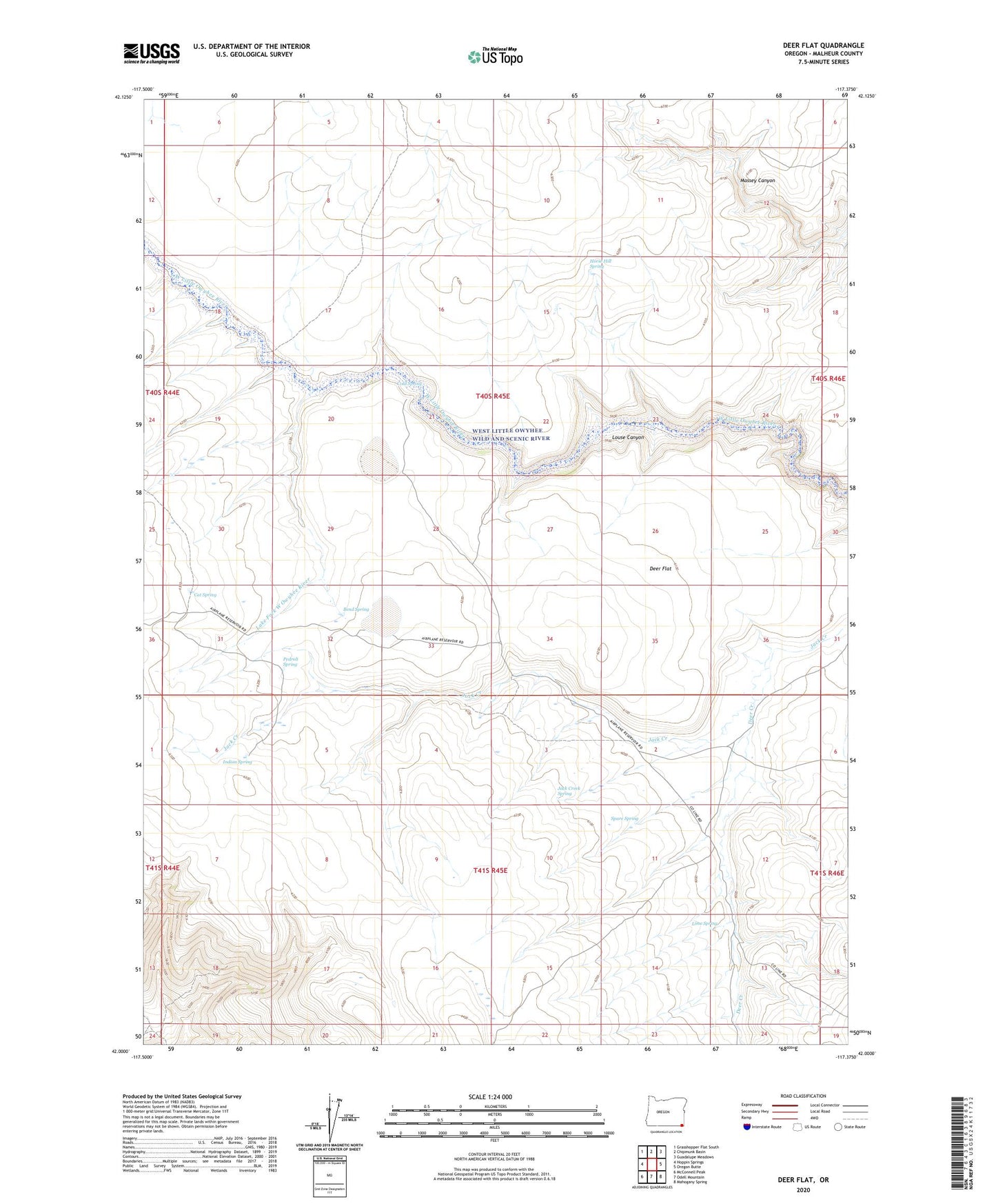 Deer Flat Oregon US Topo Map Image