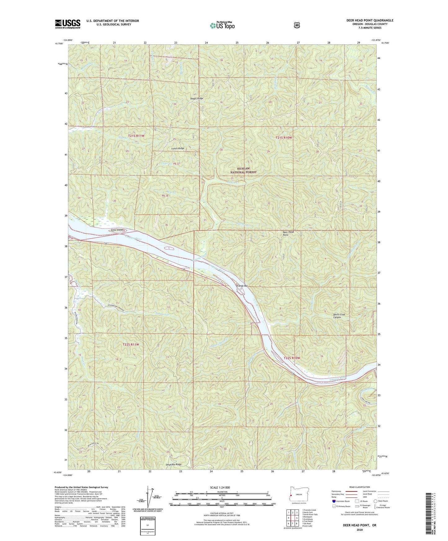 Deer Head Point Oregon US Topo Map Image