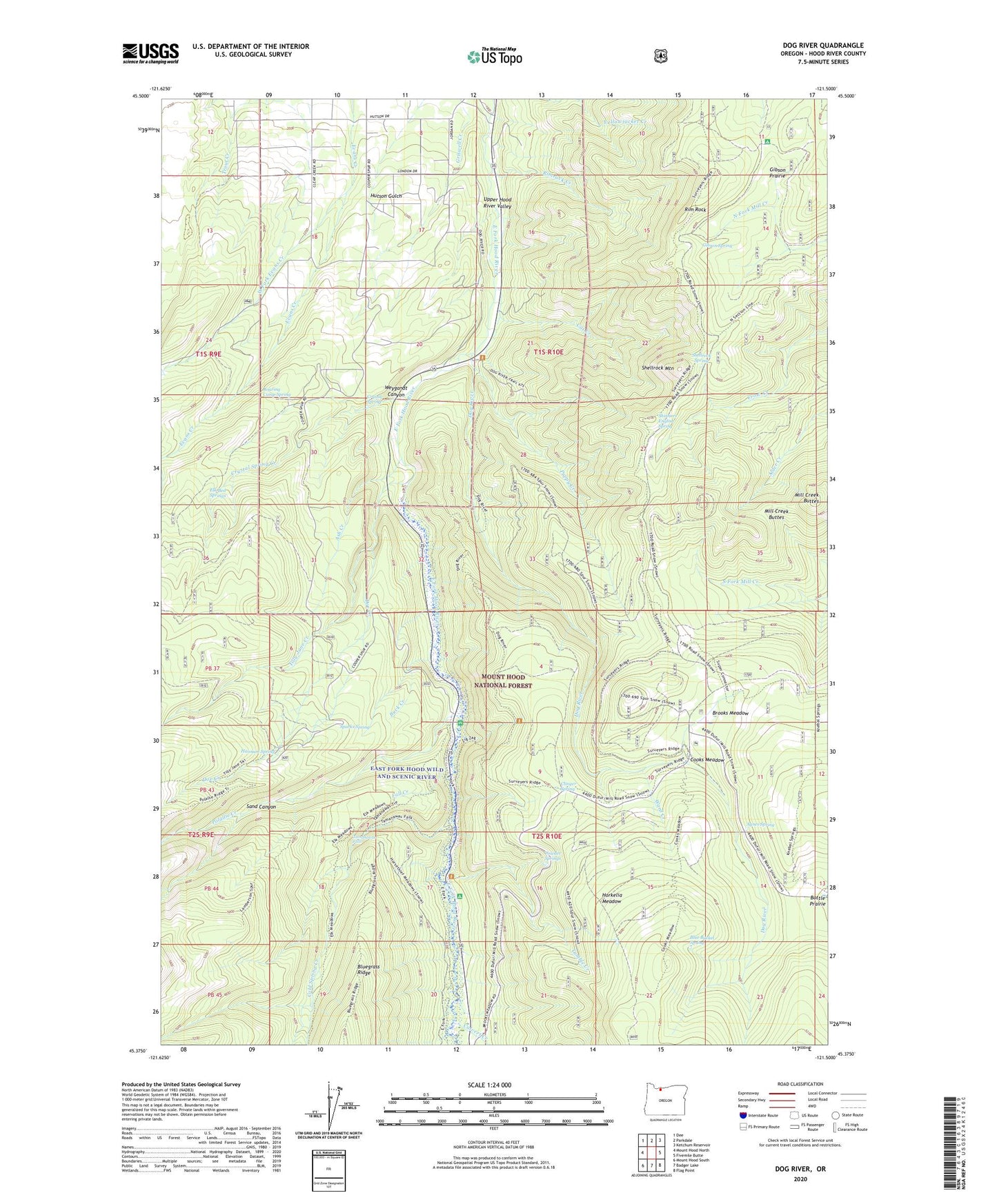 Dog River Oregon US Topo Map Image