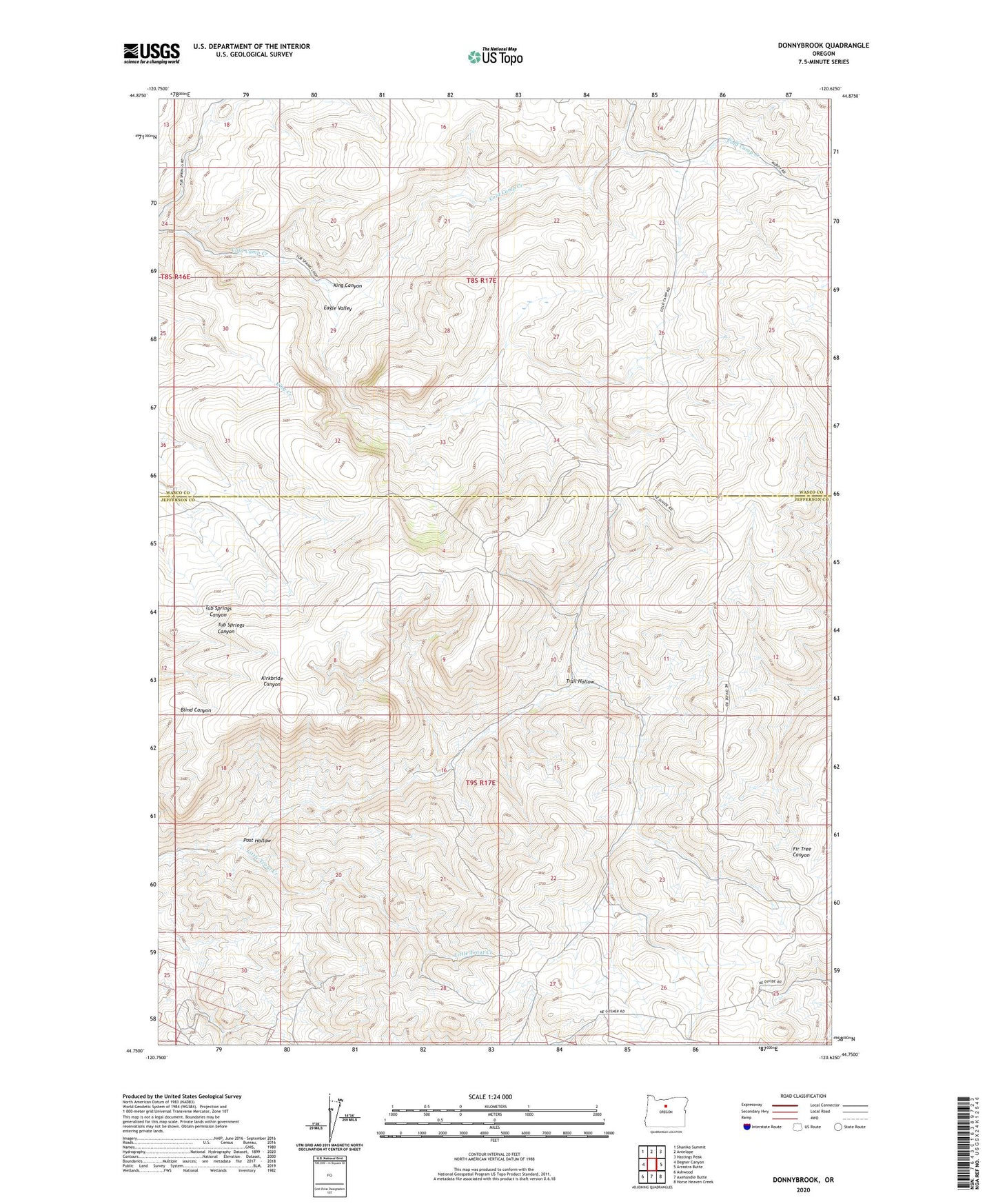 Donnybrook Oregon US Topo Map Image