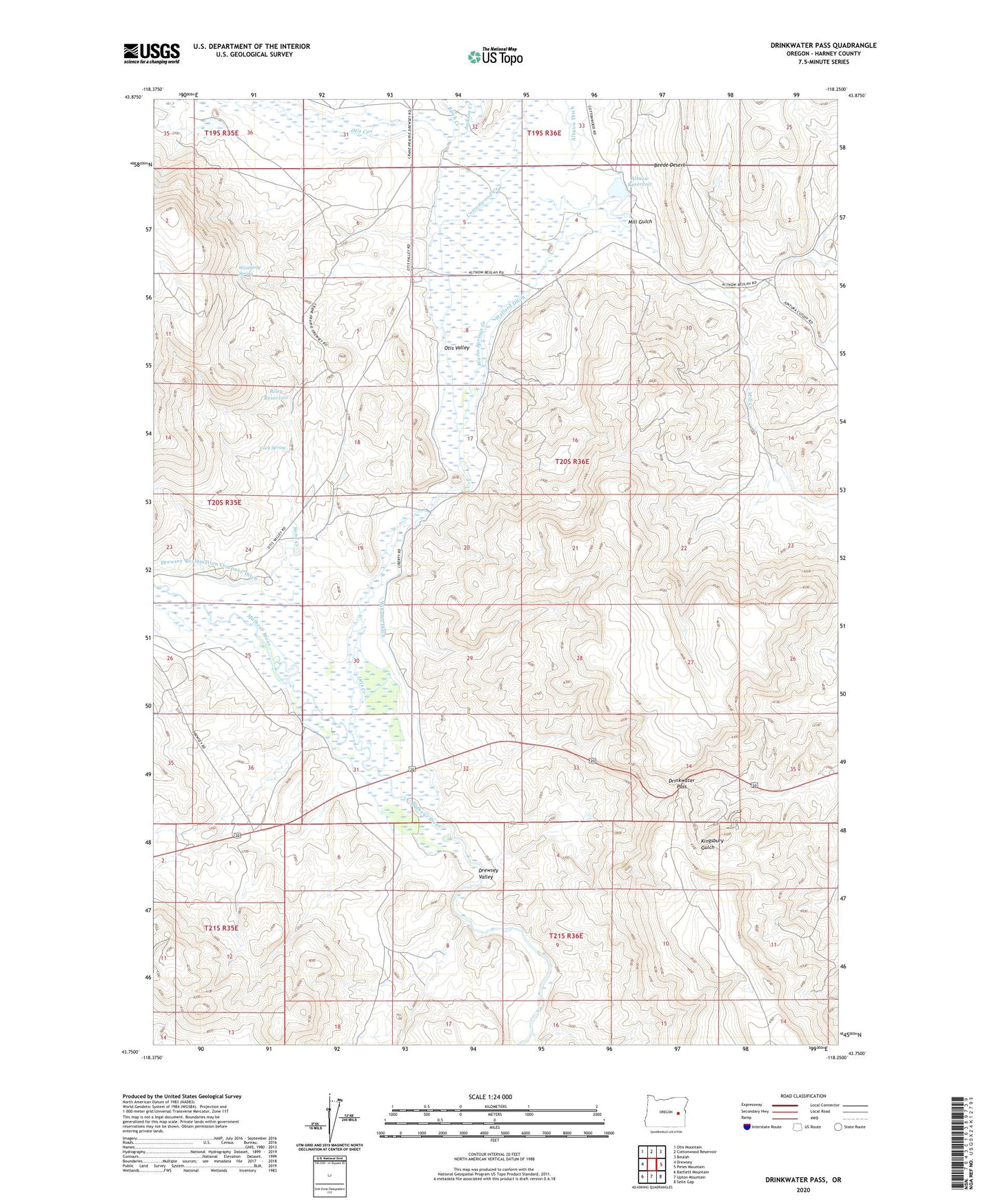 Drinkwater Pass Oregon US Topo Map Image