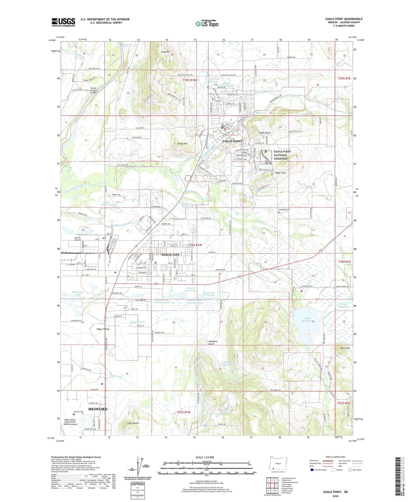 Eagle Point Oregon US Topo Map Image