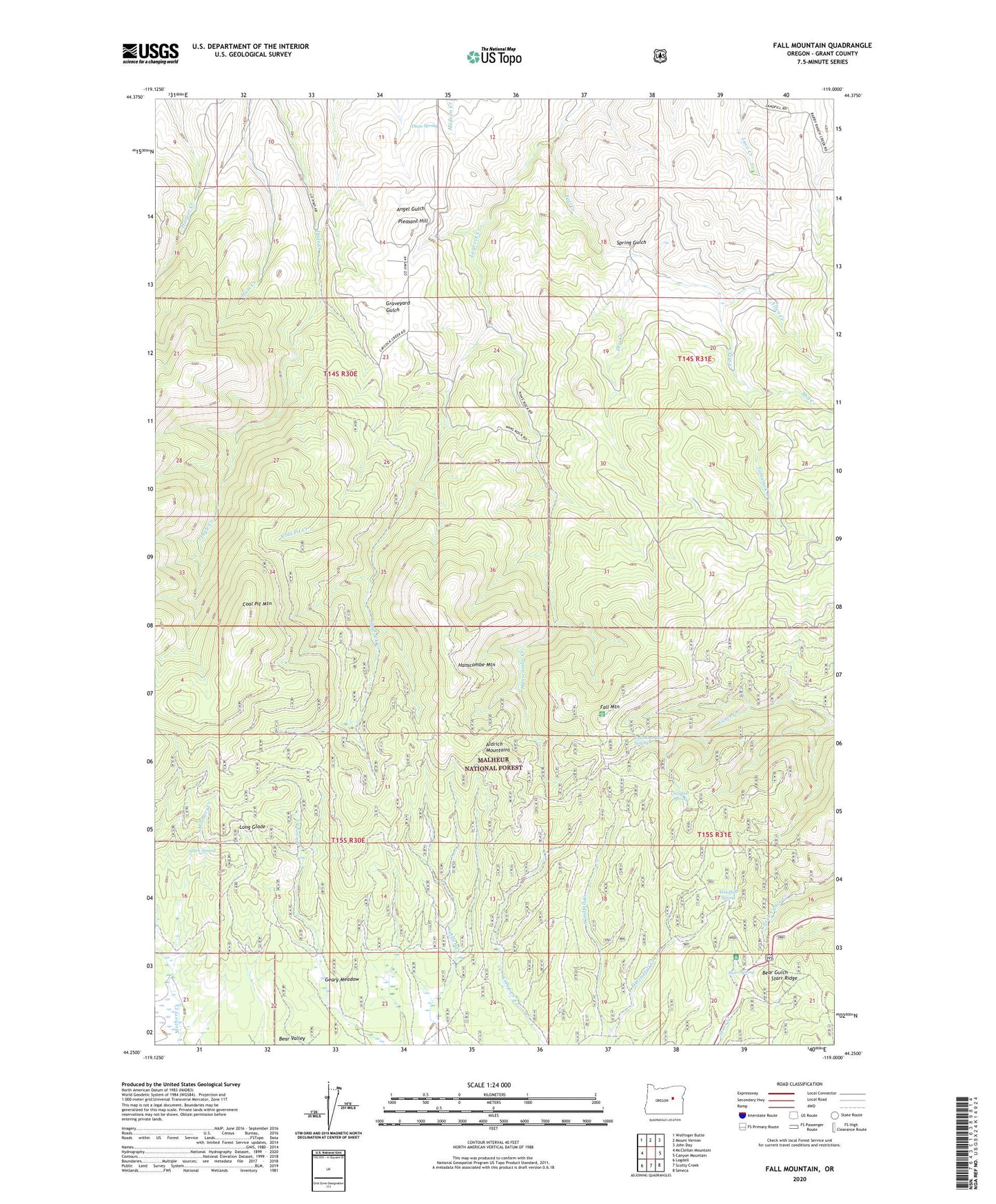 Fall Mountain Oregon US Topo Map Image