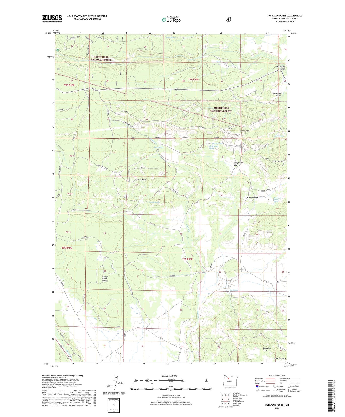 Foreman Point Oregon US Topo Map Image