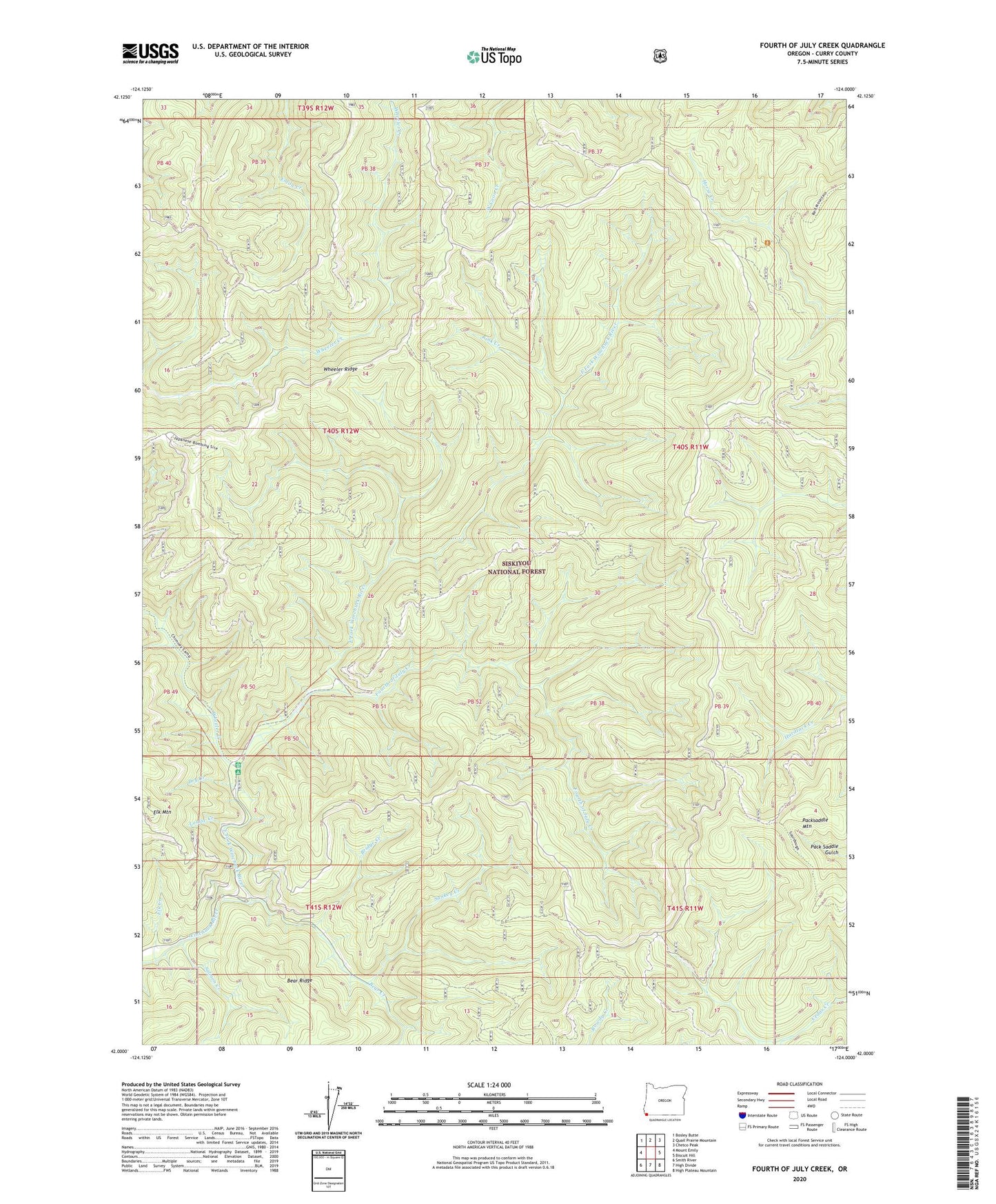 Fourth of July Creek Oregon US Topo Map Image