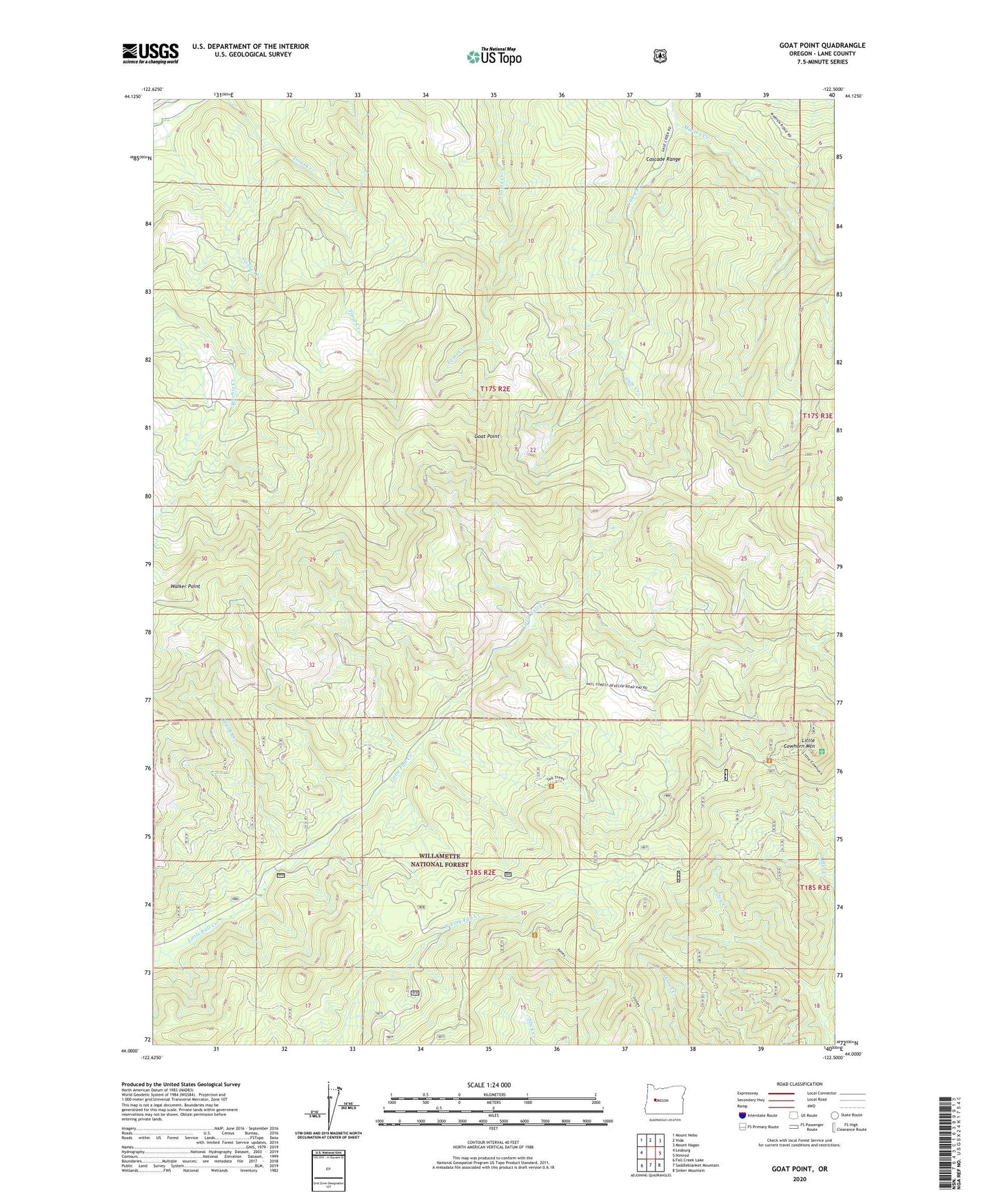 Goat Point Oregon US Topo Map Image