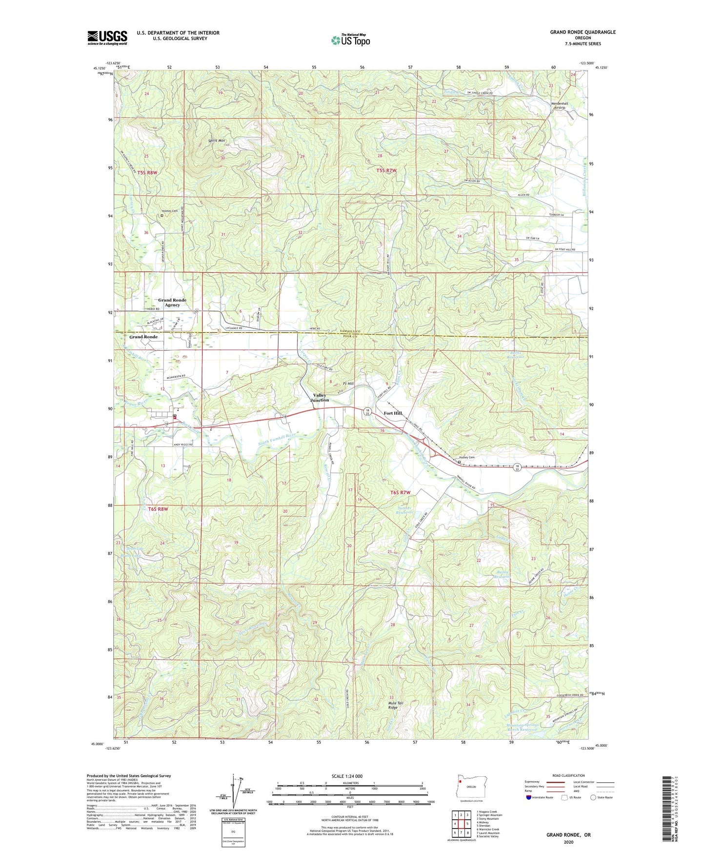 Grand Ronde Oregon US Topo Map Image