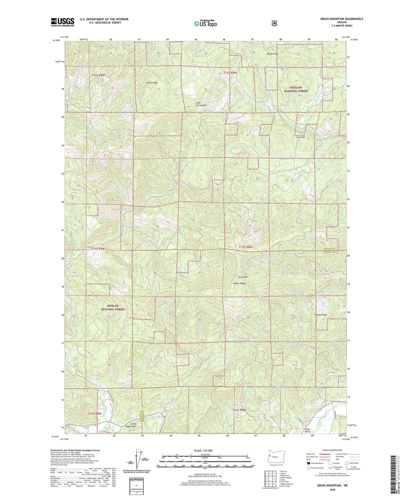 Grass Mountain Oregon US Topo Map Image
