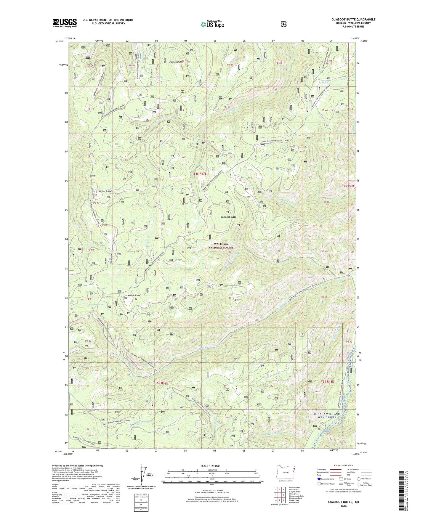 Gumboot Butte Oregon US Topo Map Image