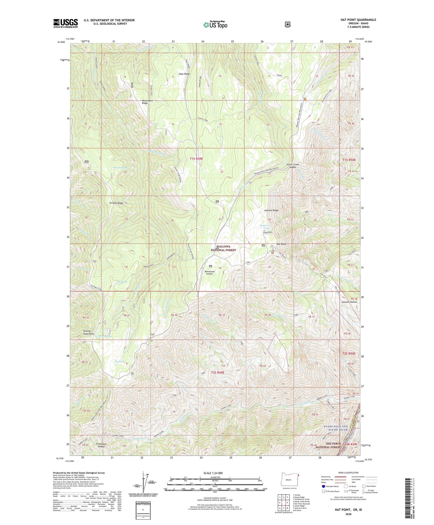 Hat Point Oregon US Topo Map Image