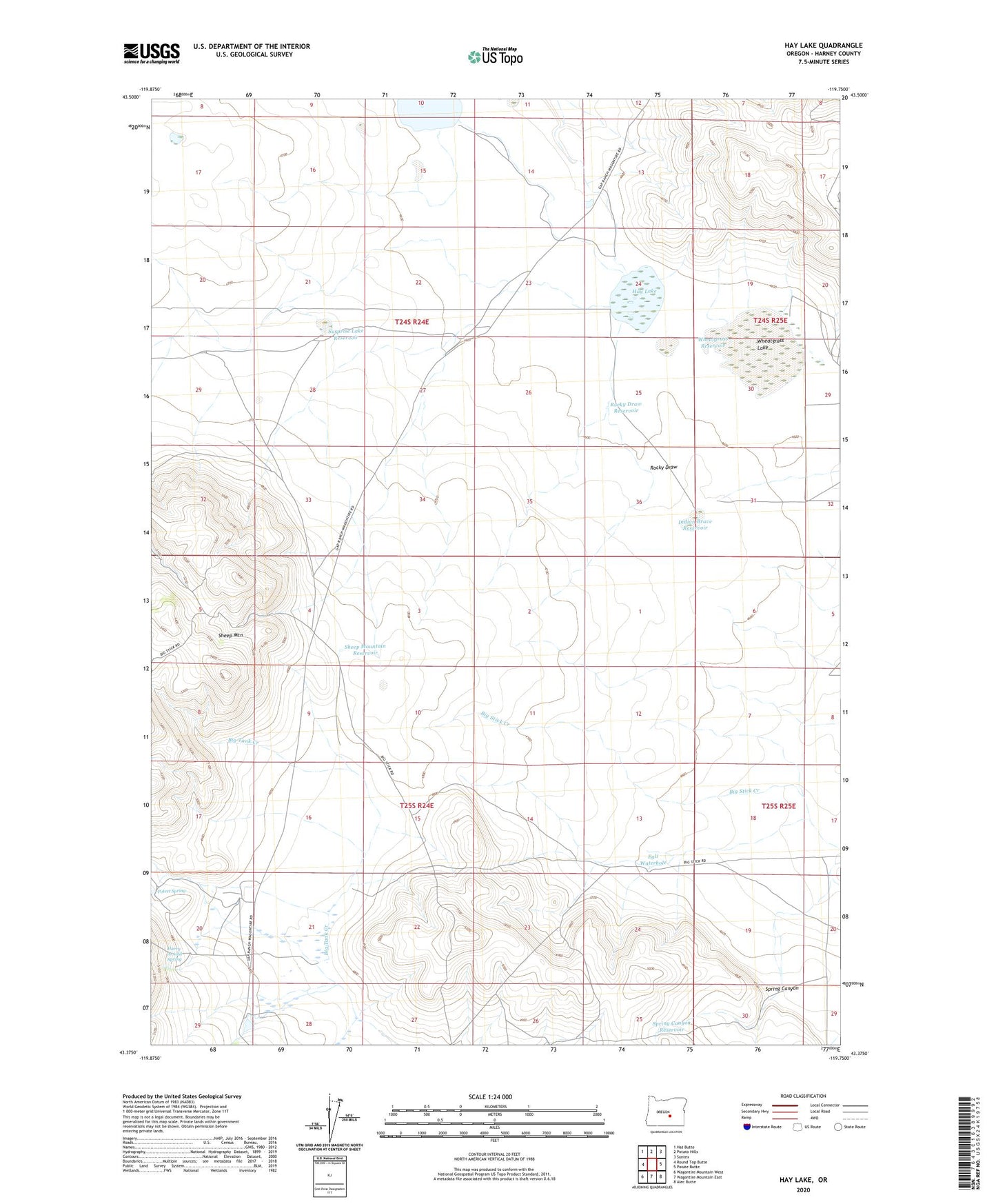 Hay Lake Oregon US Topo Map Image