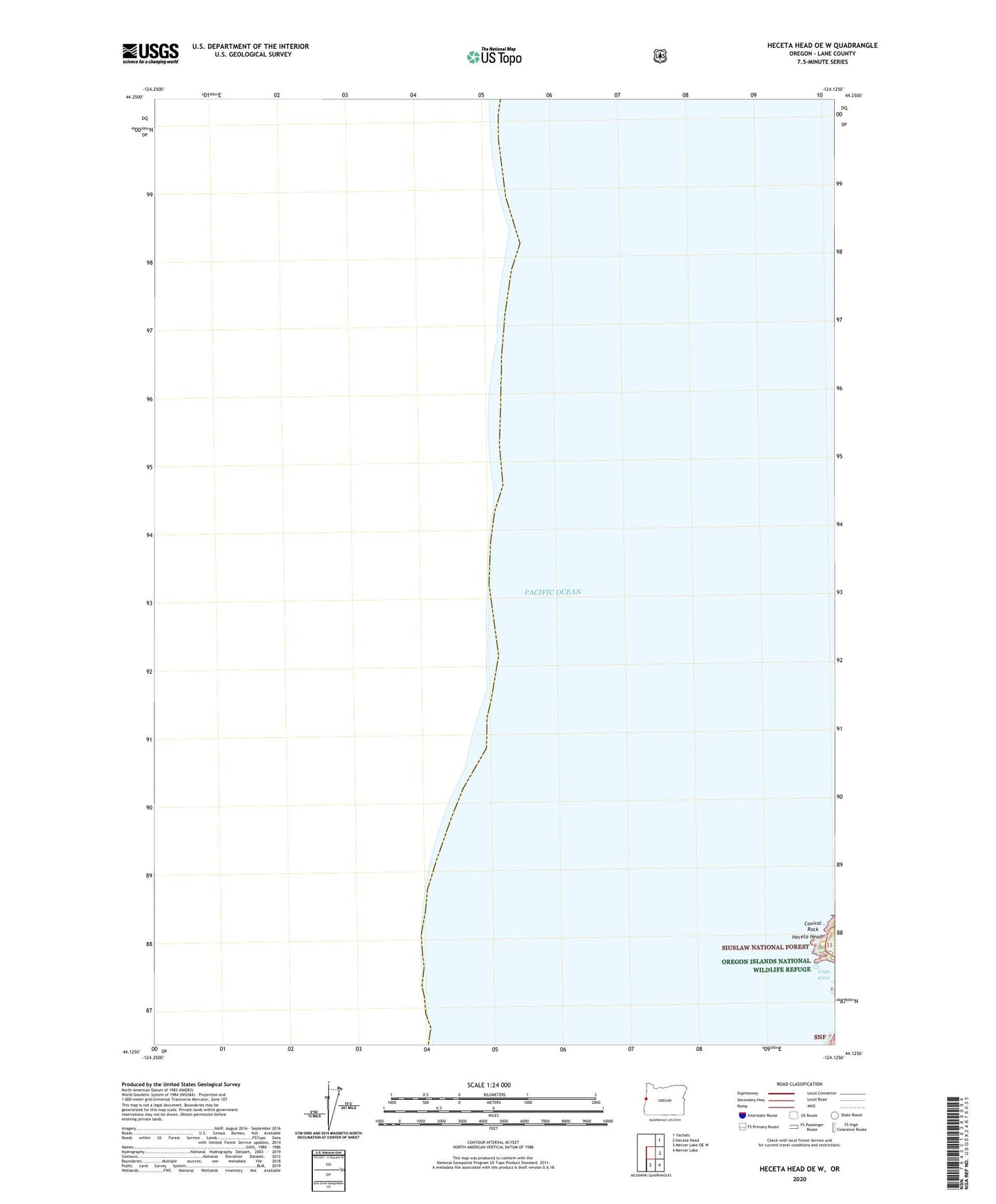 Heceta Head OE W Oregon US Topo Map Image