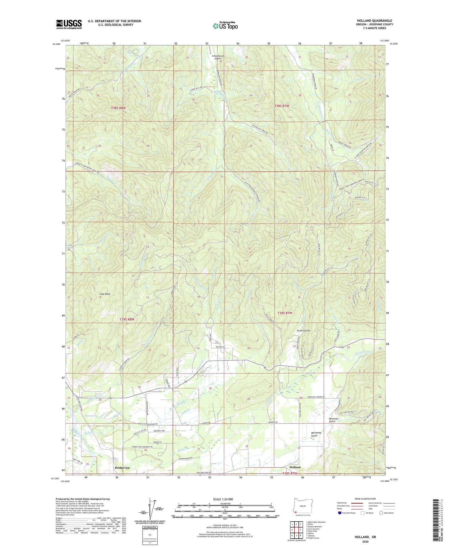 Holland Oregon US Topo Map Image