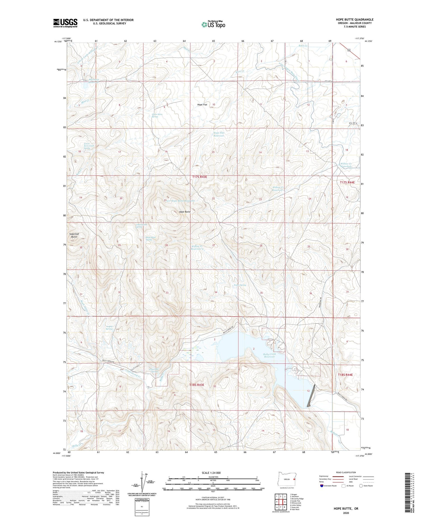 Hope Butte Oregon US Topo Map Image