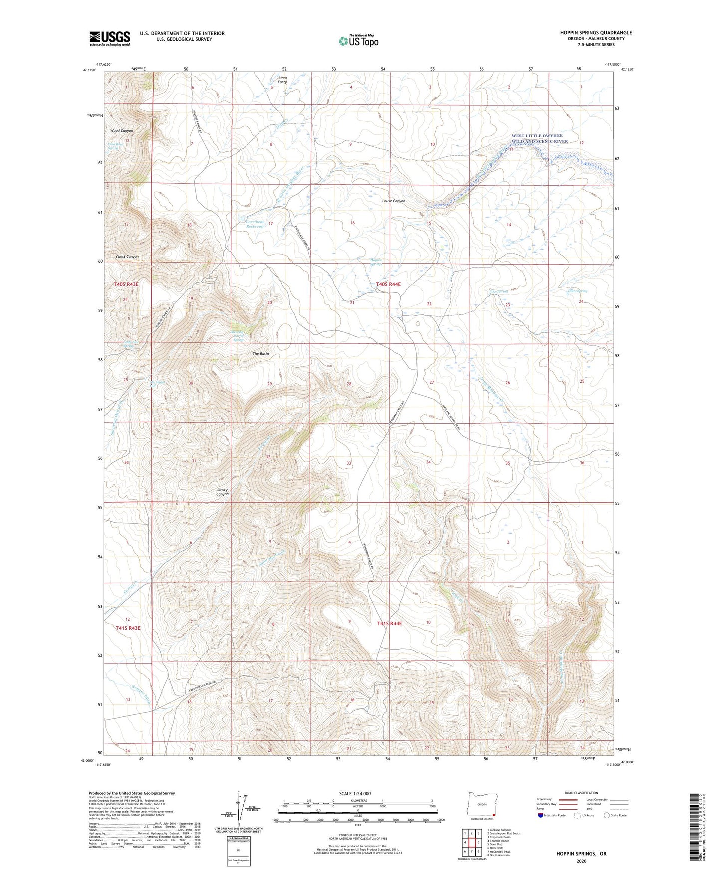 Hoppin Springs Oregon US Topo Map Image