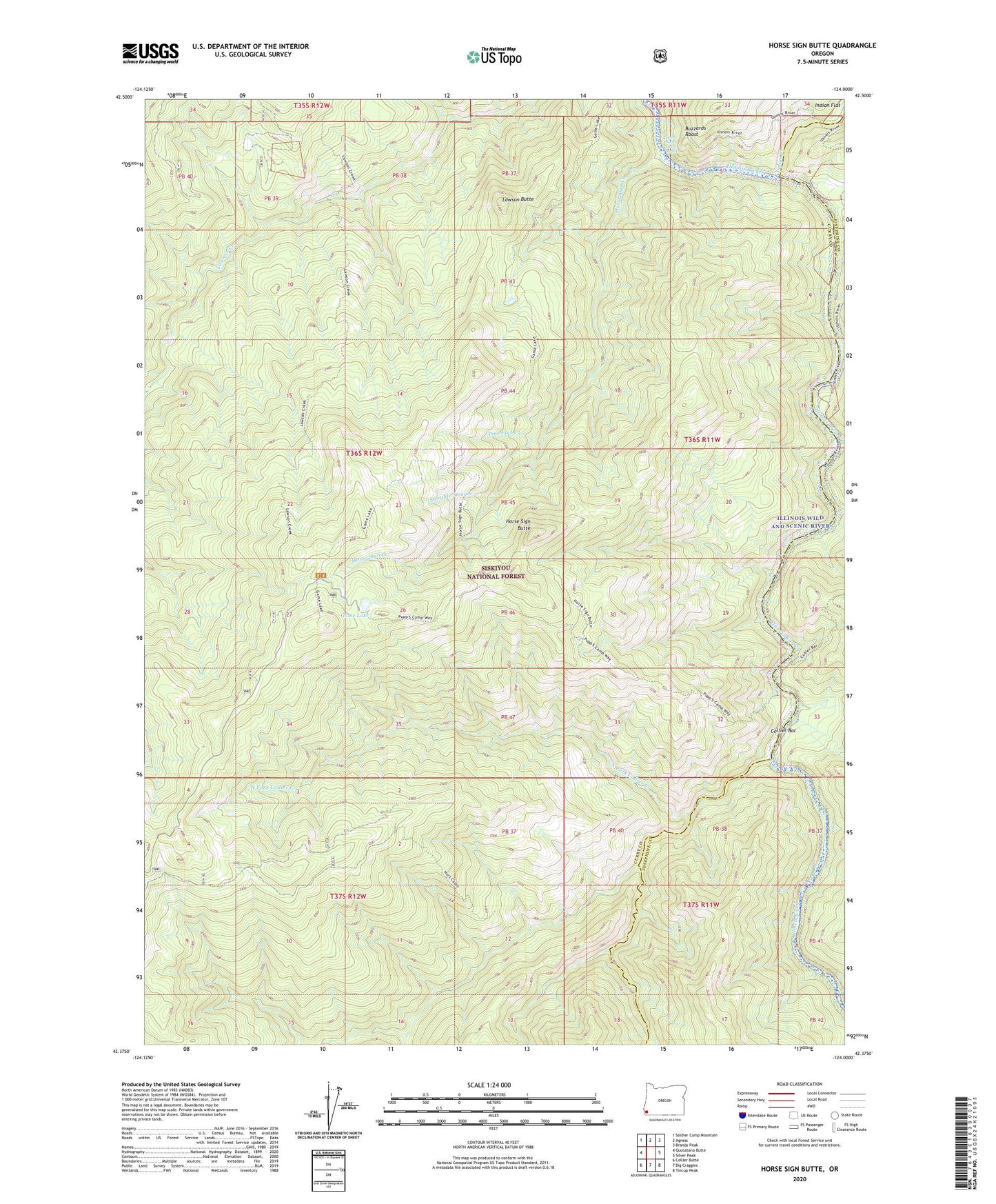 Horse Sign Butte Oregon US Topo Map Image
