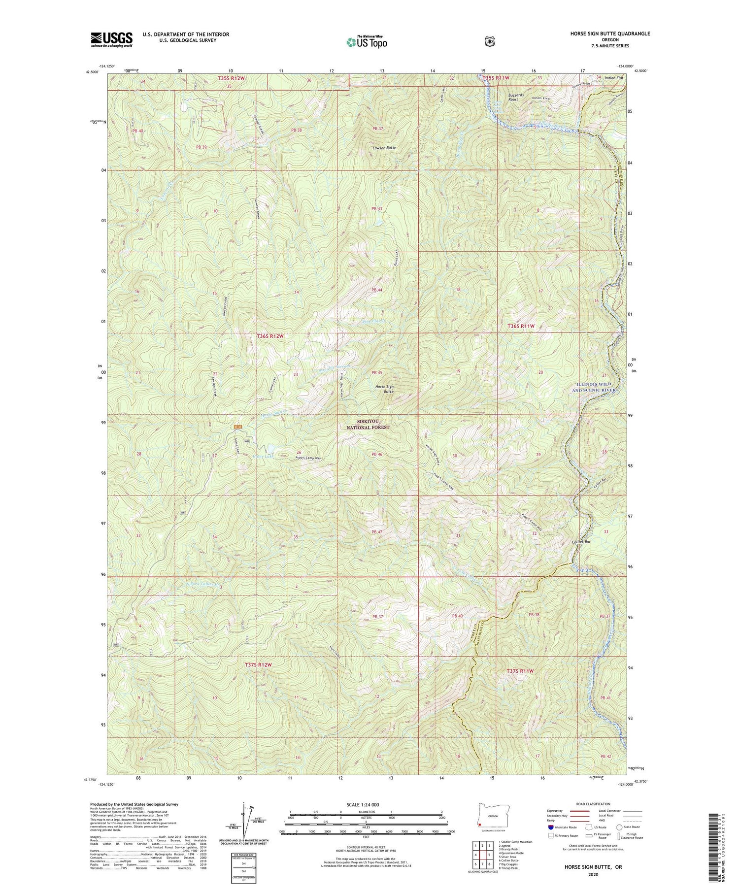 Horse Sign Butte Oregon US Topo Map Image