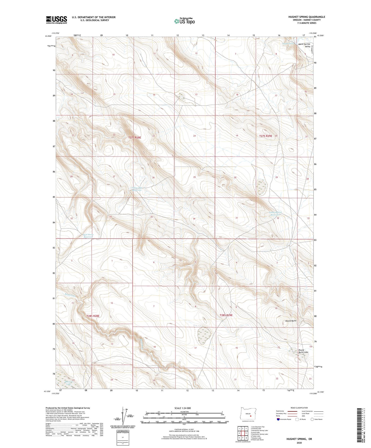Hughet Spring Oregon US Topo Map Image
