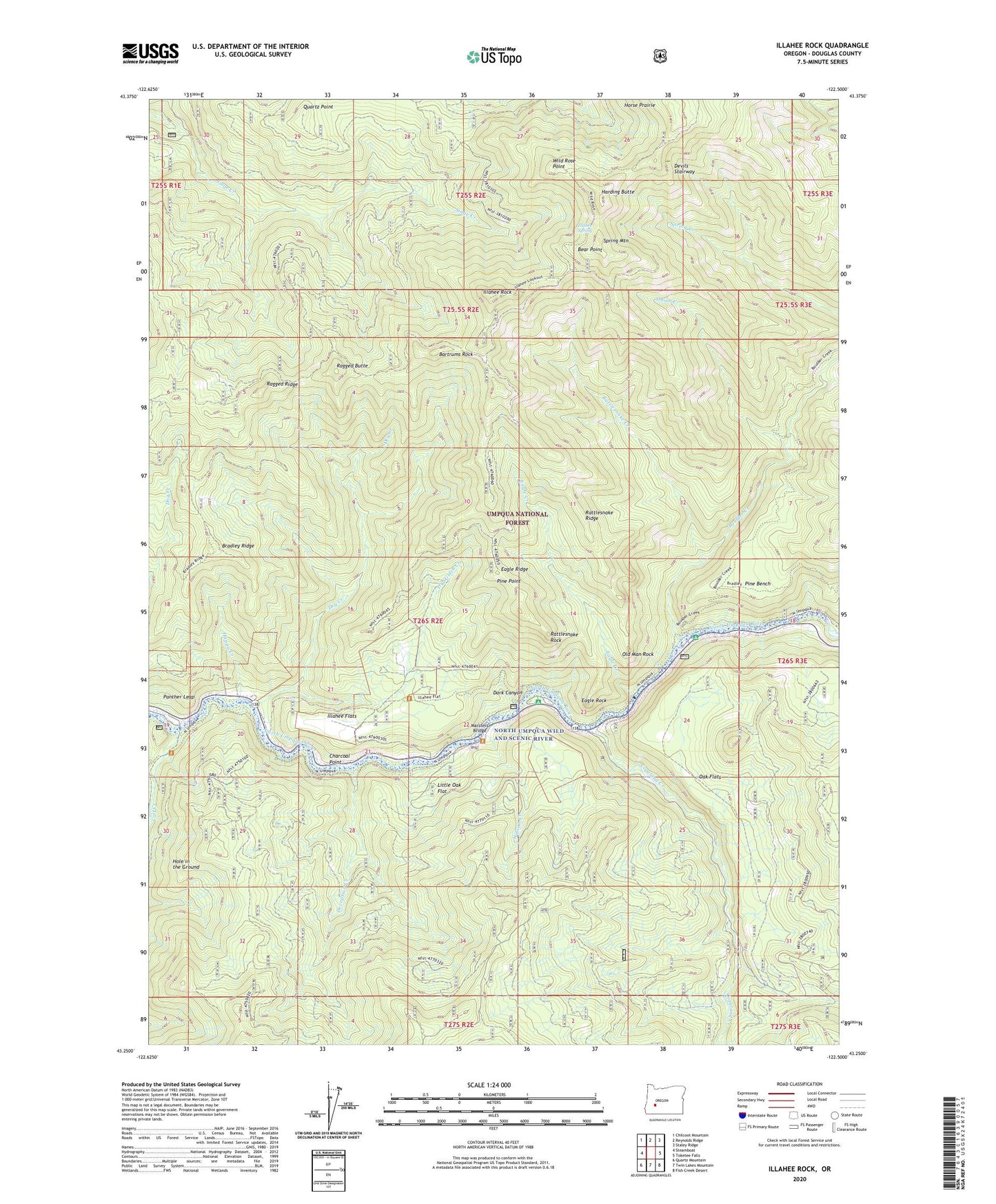 Illahee Rock Oregon US Topo Map Image