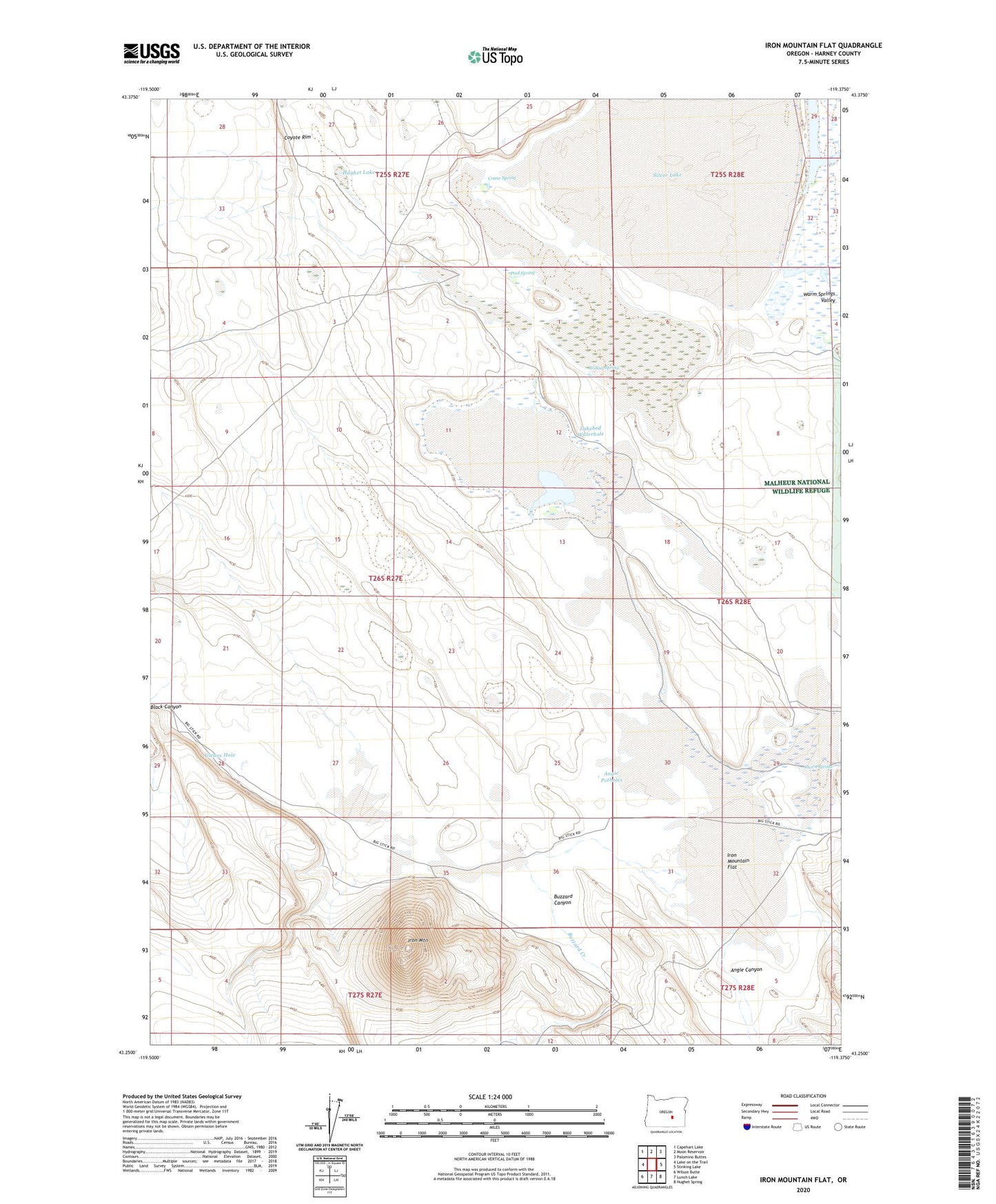 Iron Mountain Flat Oregon US Topo Map Image