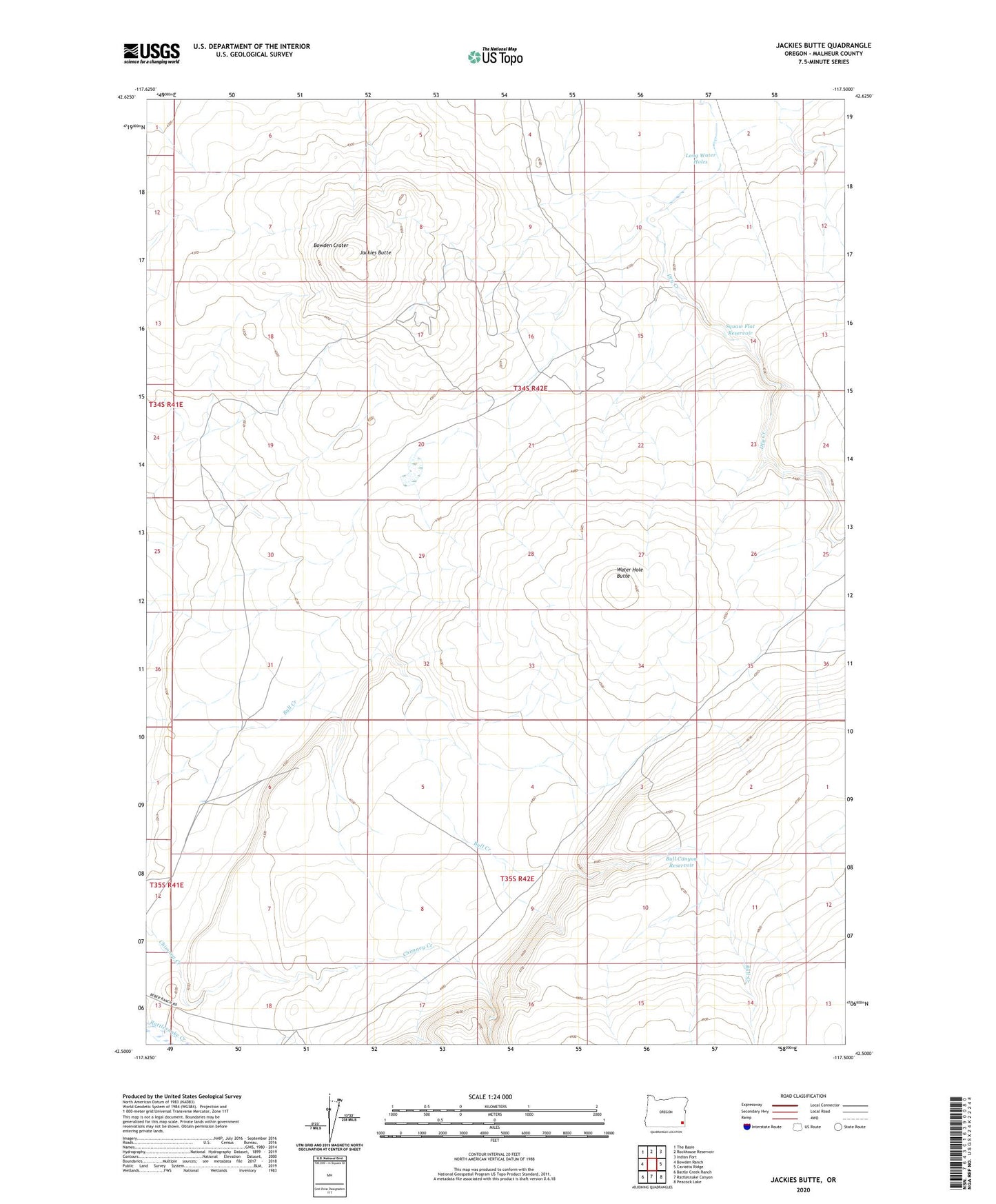 Jackies Butte Oregon US Topo Map Image
