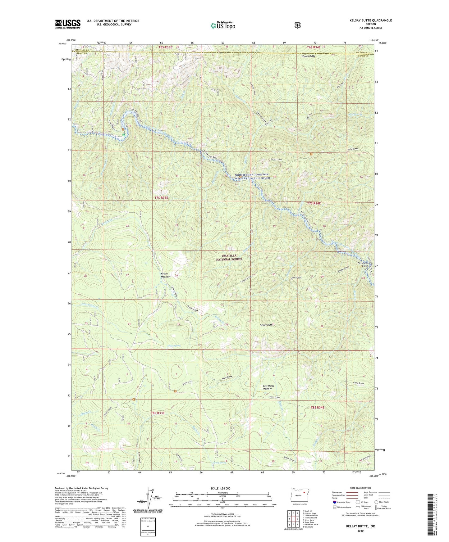 Kelsay Butte Oregon US Topo Map Image