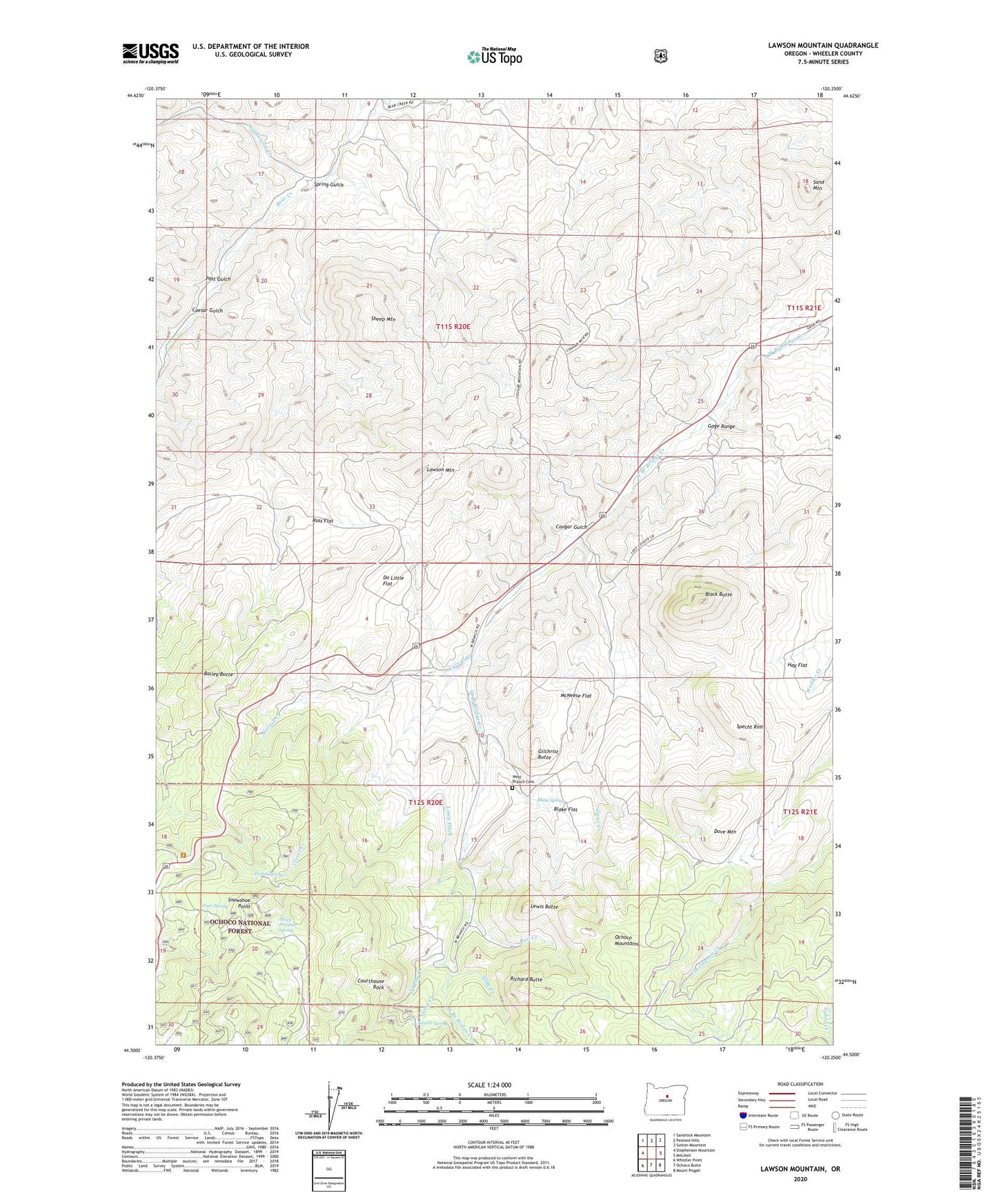 Lawson Mountain Oregon US Topo Map Image