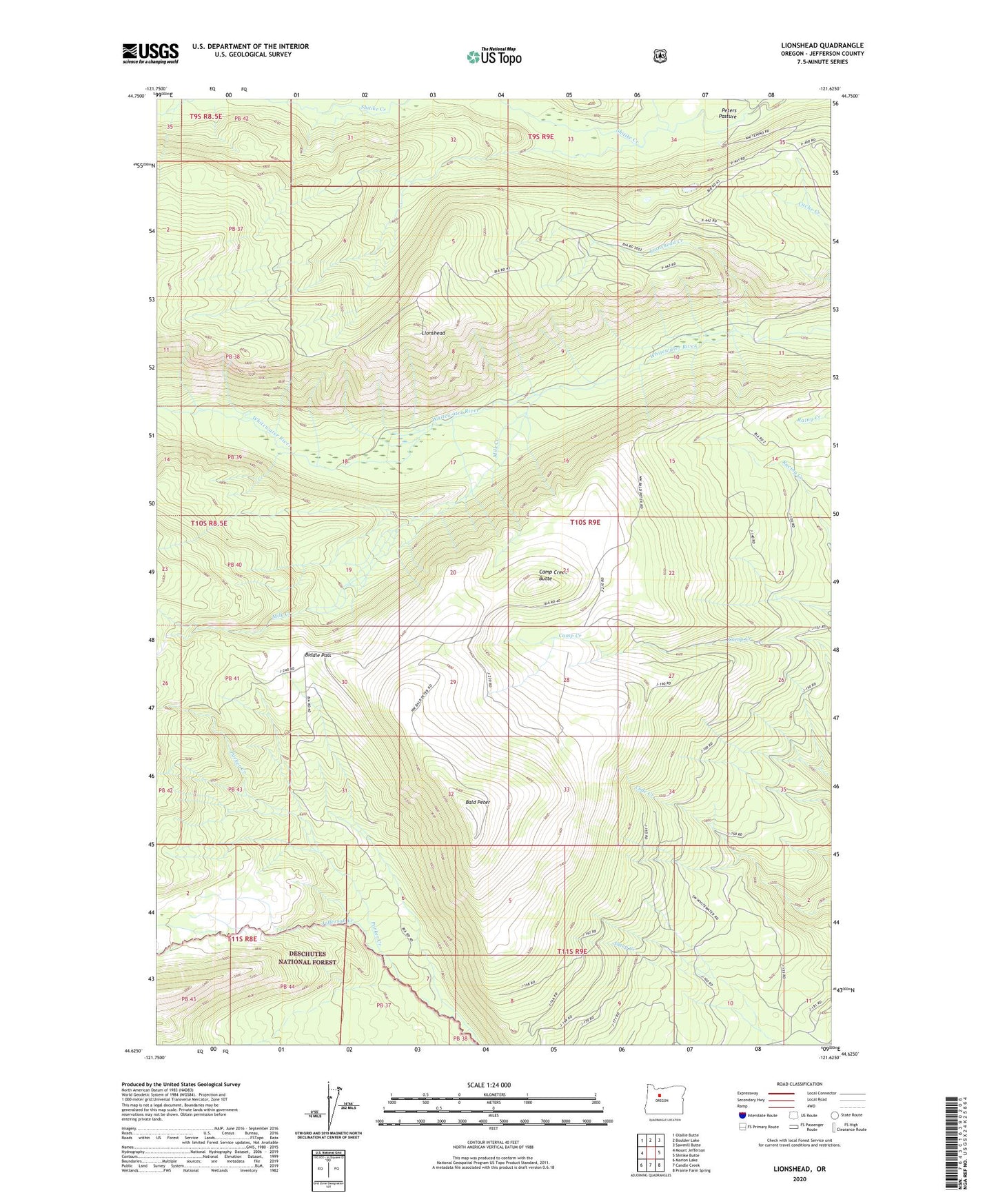 Lionshead Oregon US Topo Map Image