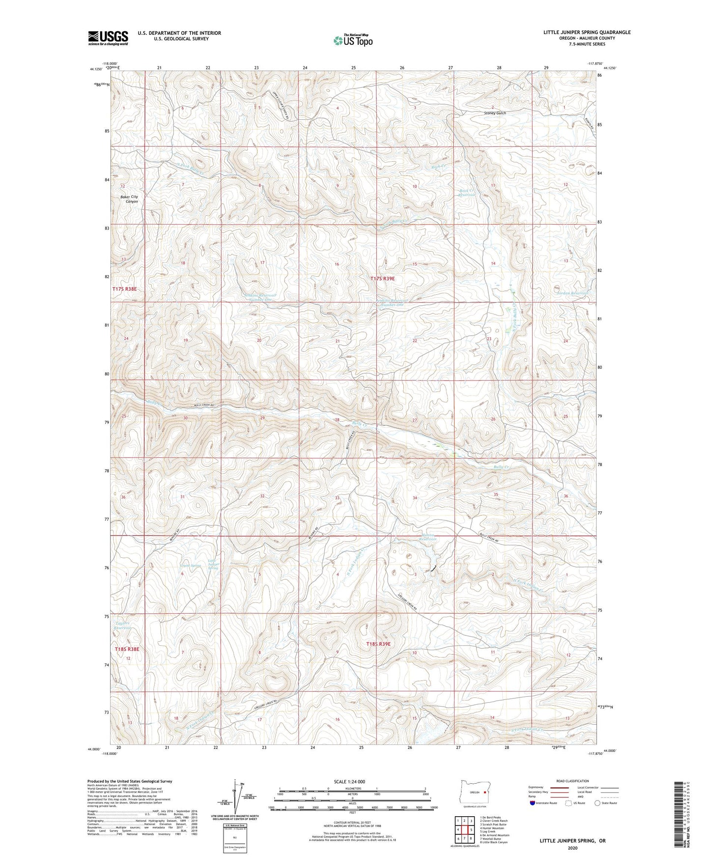 Little Juniper Spring Oregon US Topo Map Image