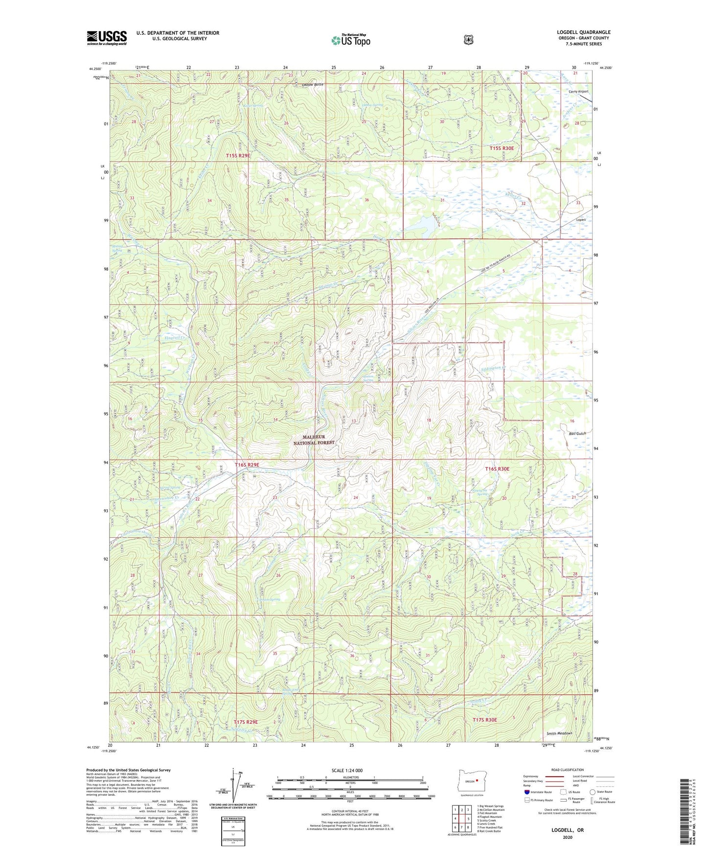 Logdell Oregon US Topo Map Image